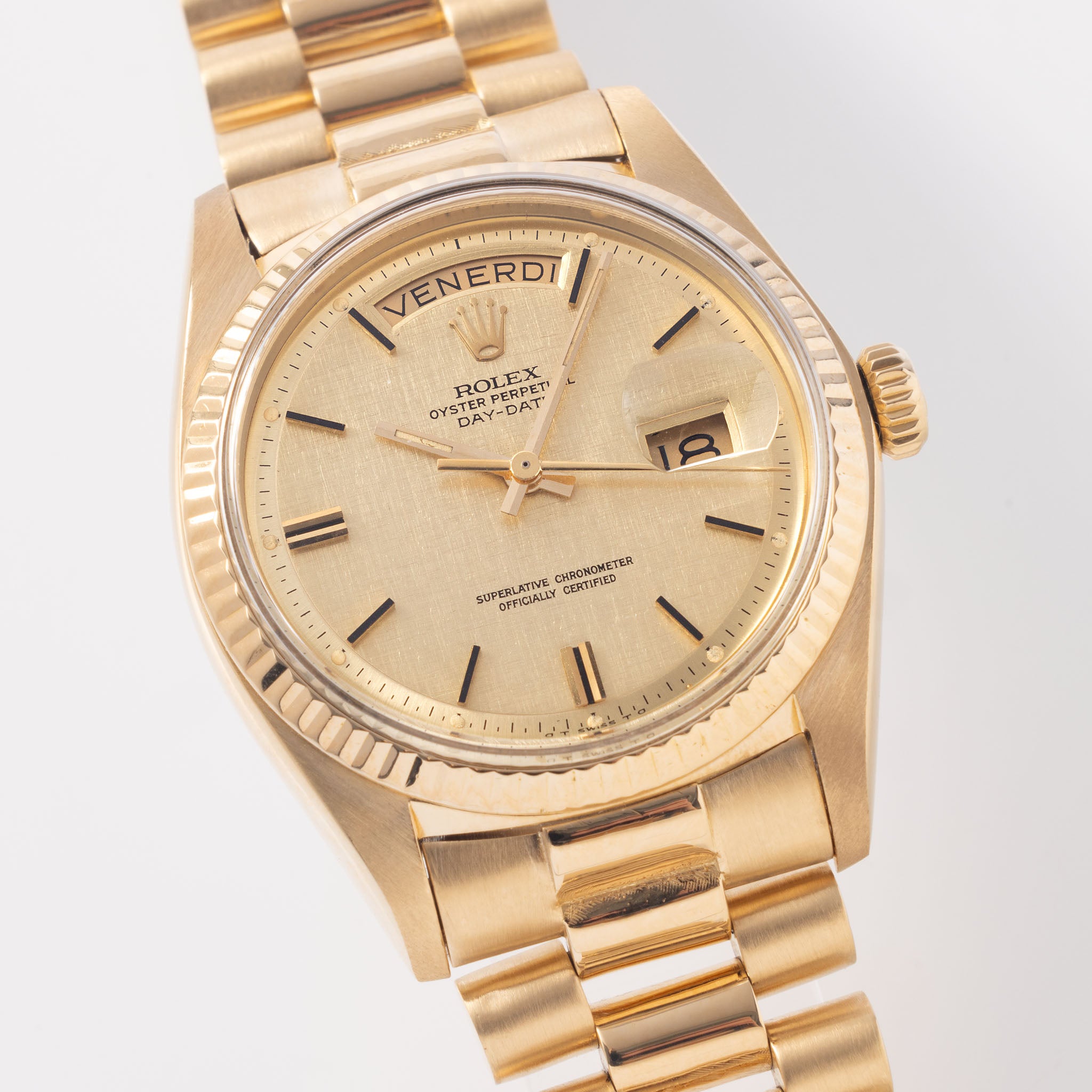 Rolex Day-date champagne Linnen dial ref 1803