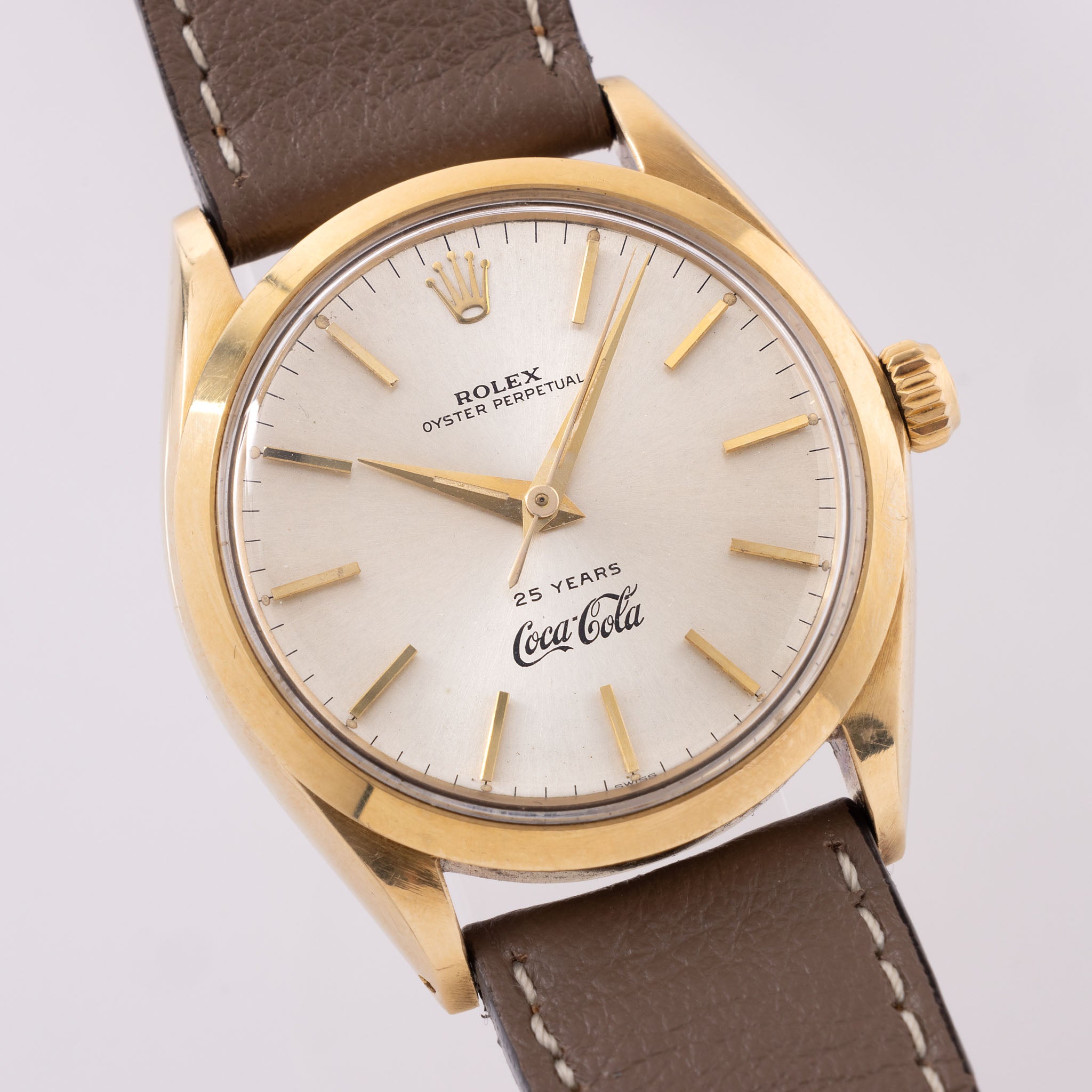 Rolex Oyster Perpetual Ref. 1002 Coca Cola 25 Years Dial in 14K Yellow Gold