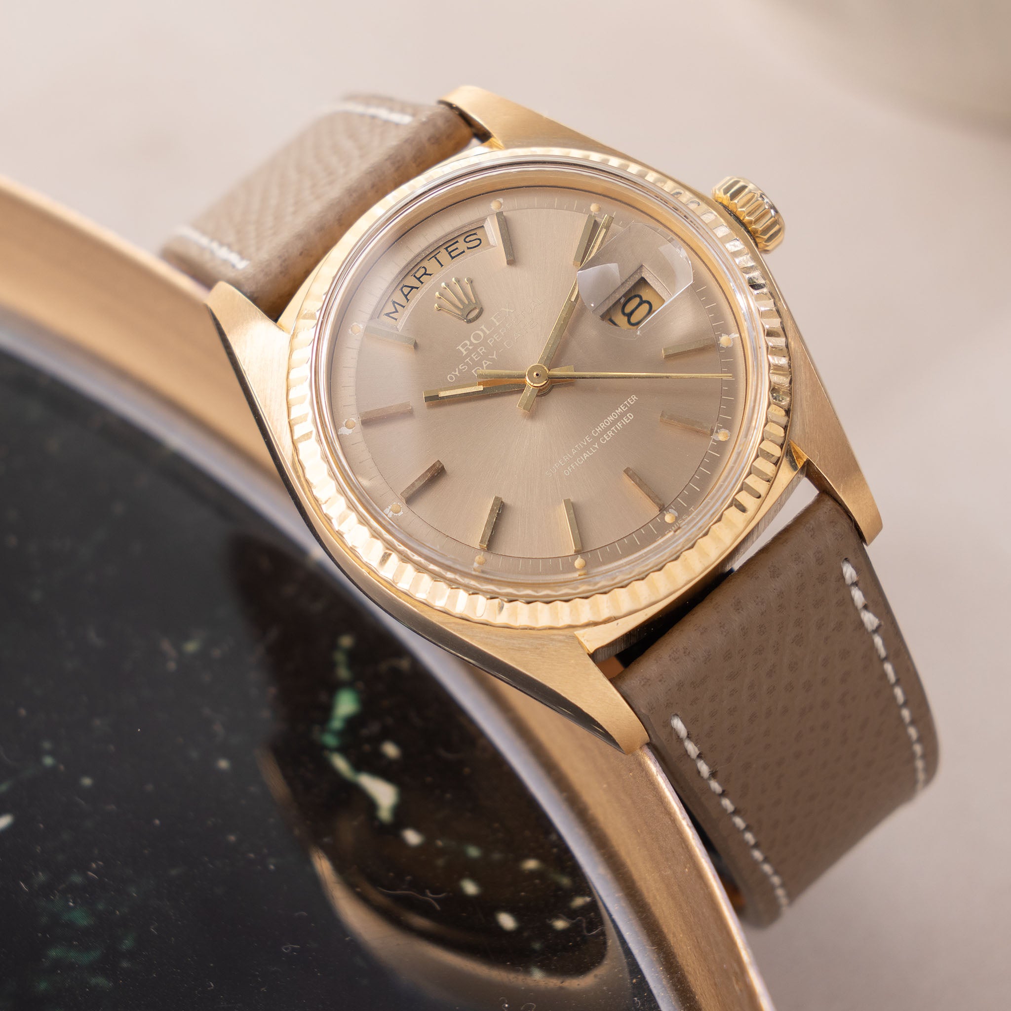 Rolex Day-Date in yellow gold Havana dial ref 1803