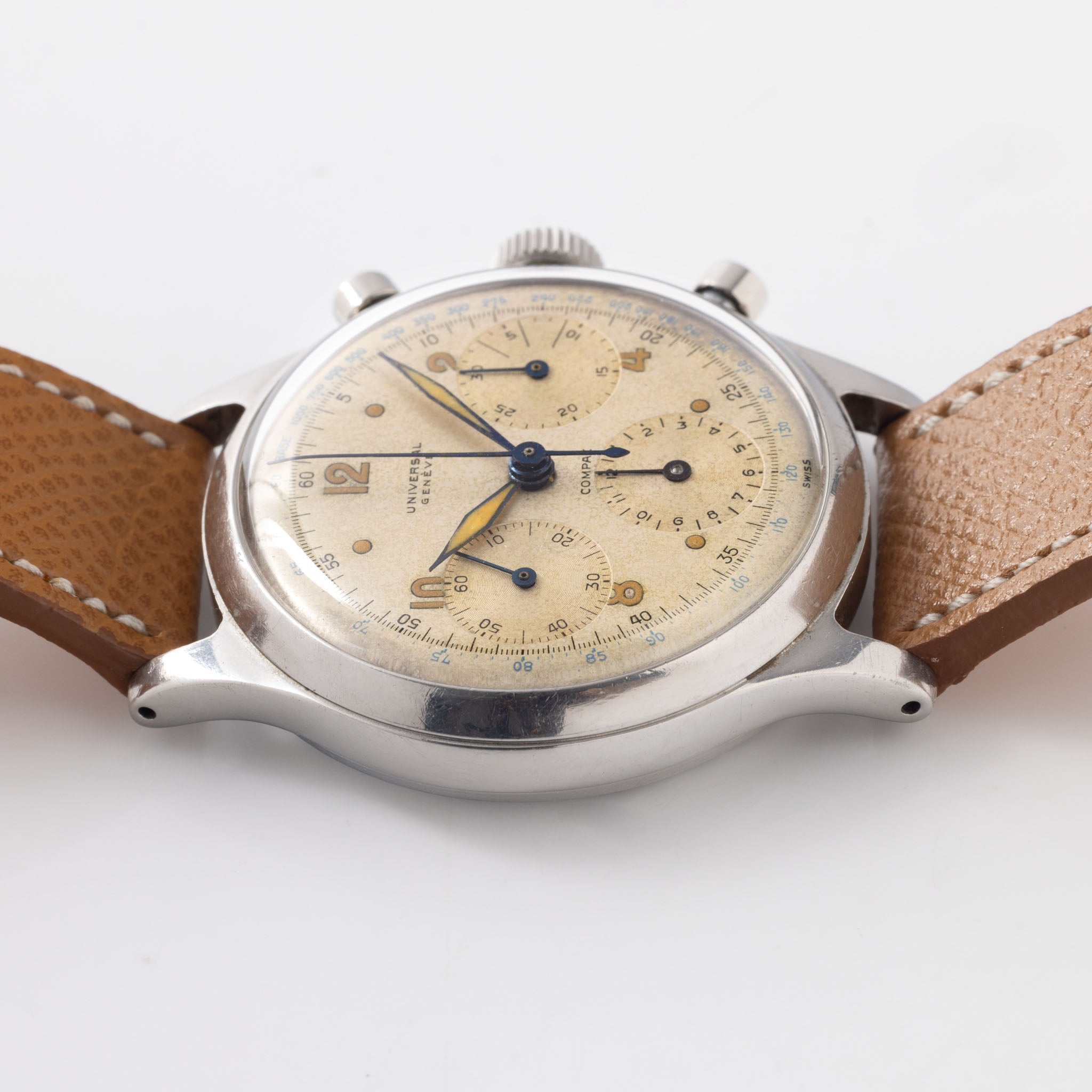 Universal Genève Compax Chronograph in Steel Screw-Down Case