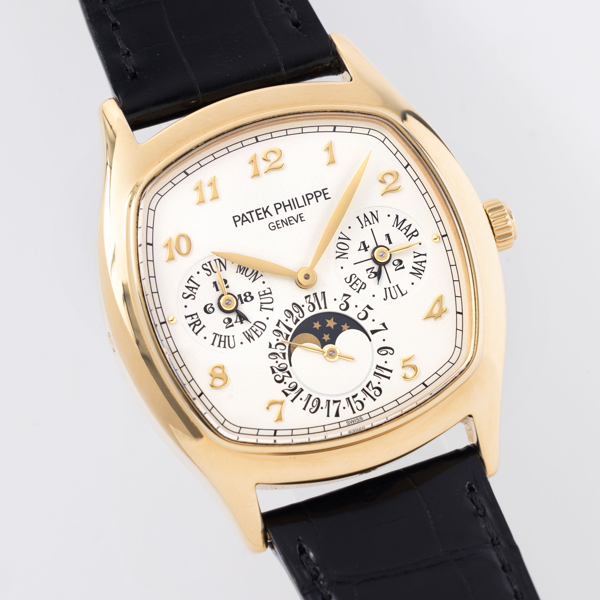 Patek Philippe Cushion Shaped Perpetual Calendar in 18k Yellow Gold Ref. 5940J with Original Certificate of Origin