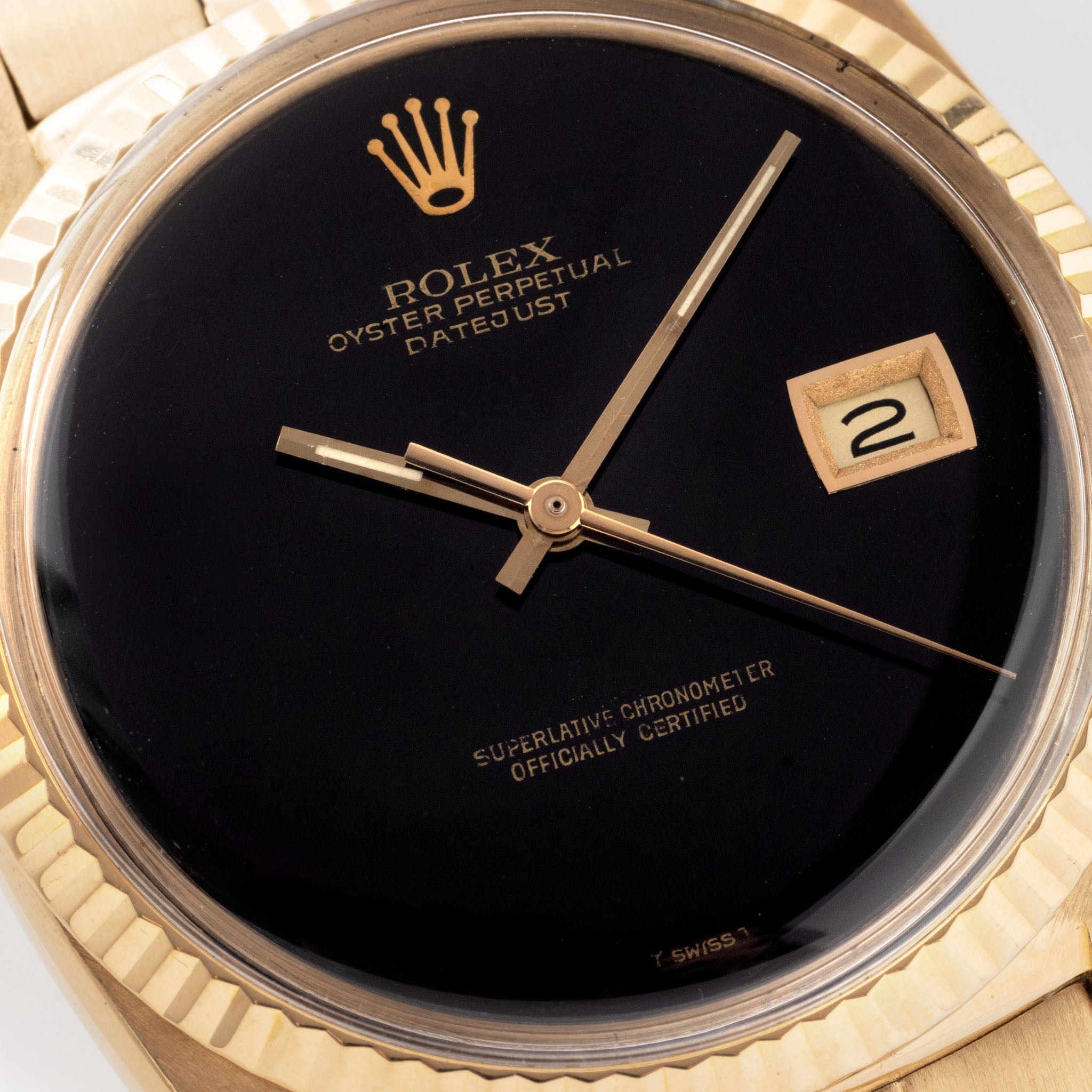 Rolex Datejust Onyx Dial in 18k Yellow Gold Ref. 1601/8