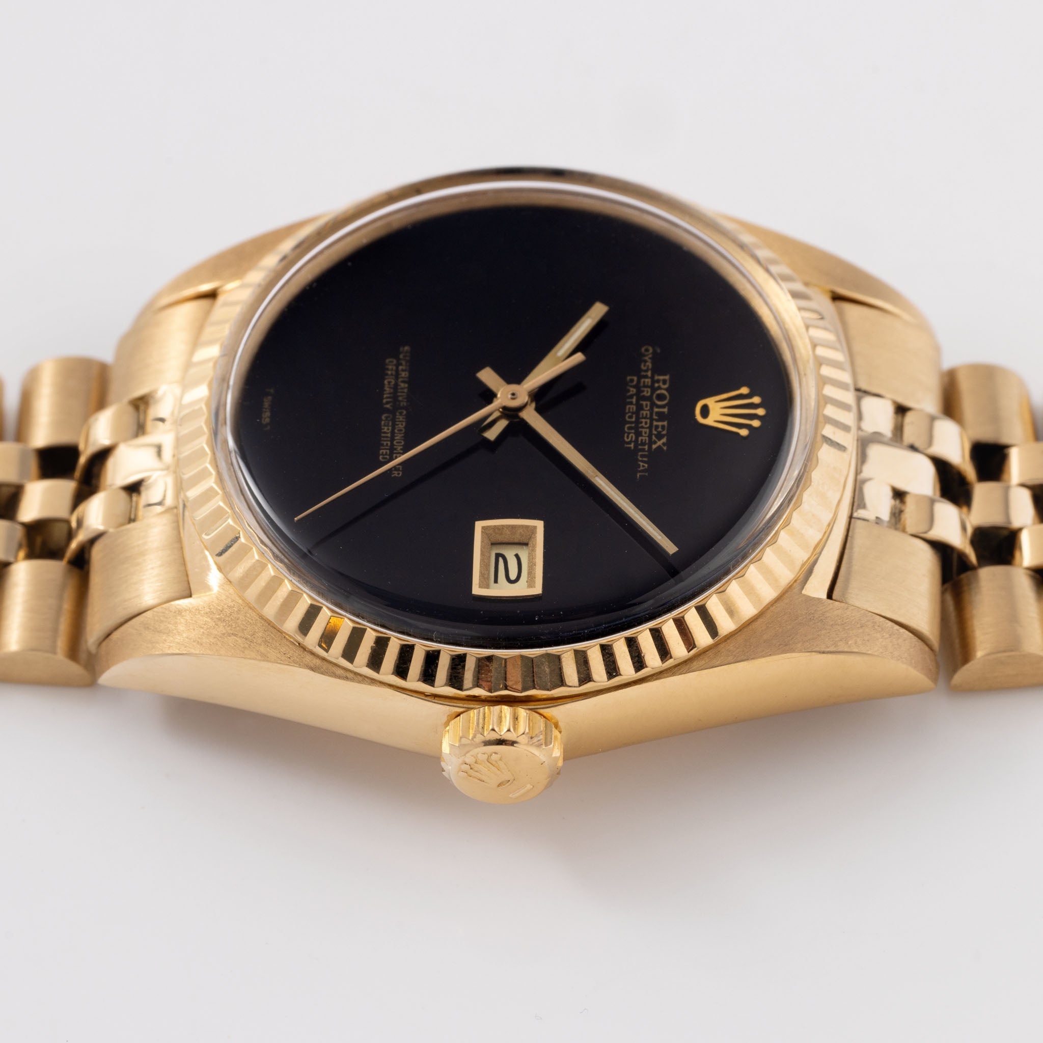 Rolex Datejust Onyx Dial in 18k Yellow Gold Ref. 1601/8