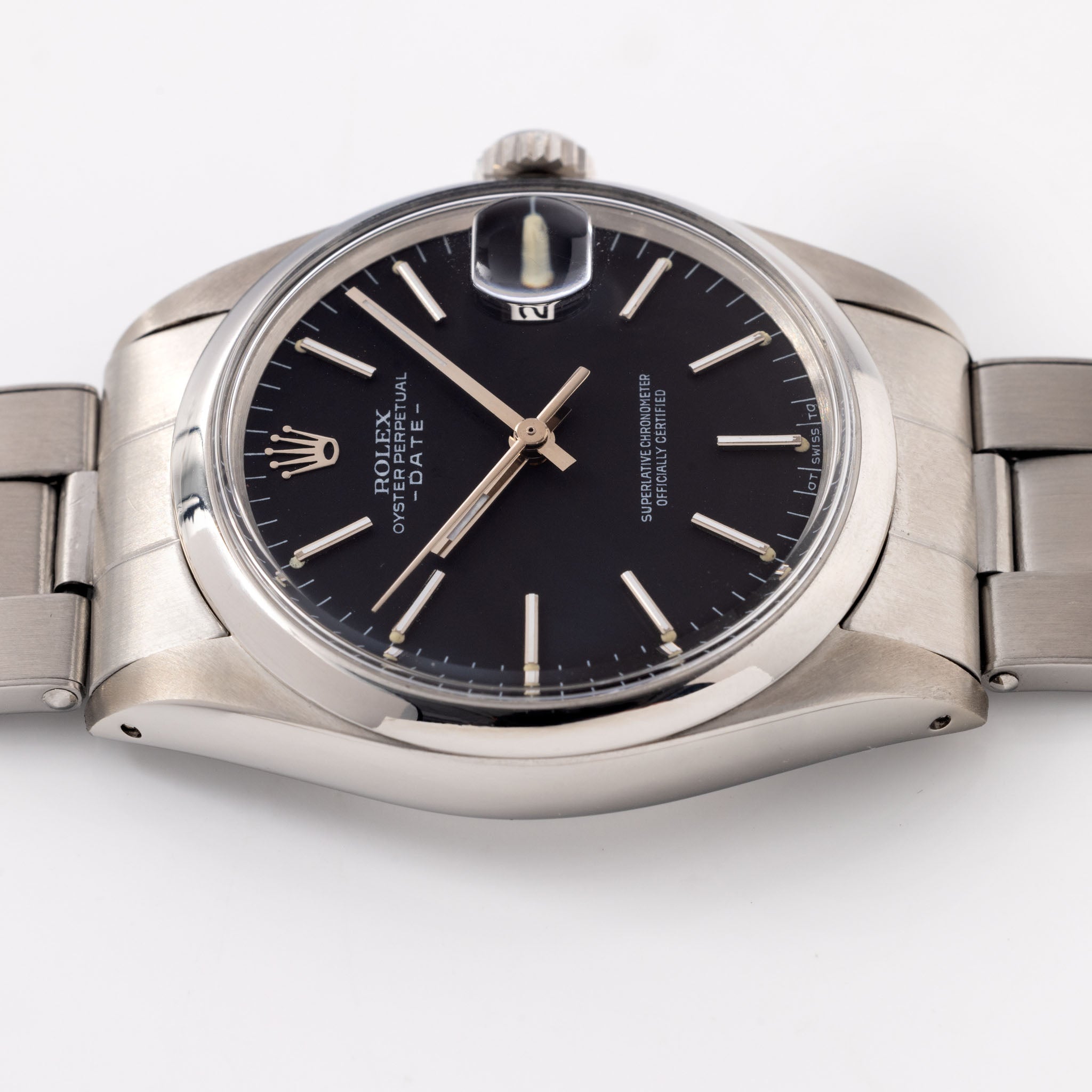 Rolex Oyster Perpetual Date Black Sigma Dial Ref 1500