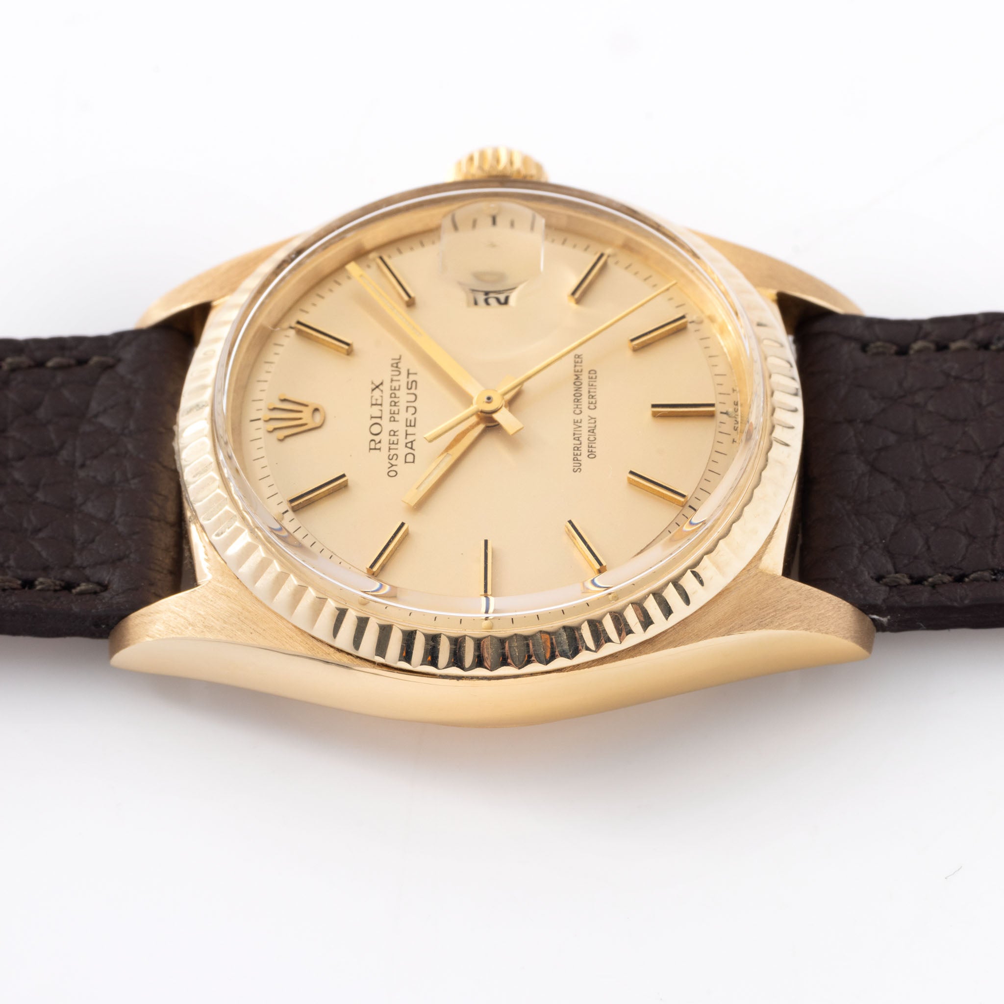 Rolex Datejust Champagne Dial in 18k Yellow Gold Ref. 1601 / 8