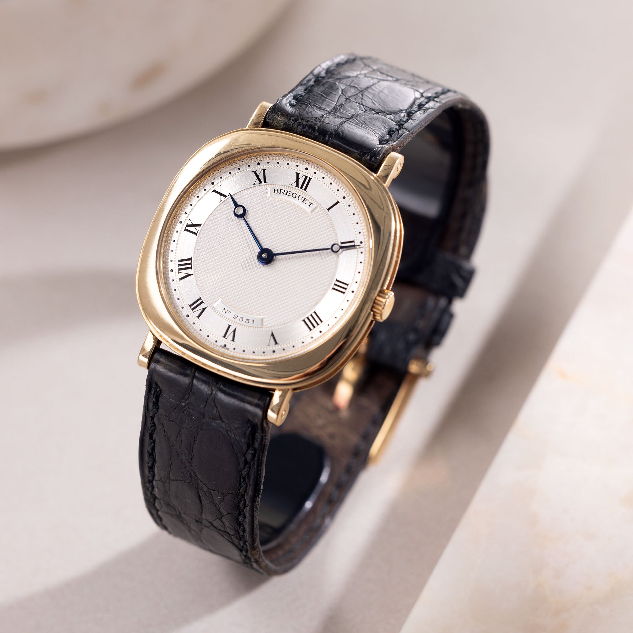 Breguet Guilloché in 18K Yellow Gold Cushion-Shaped Dress Watch Cal. 839 “Classique”