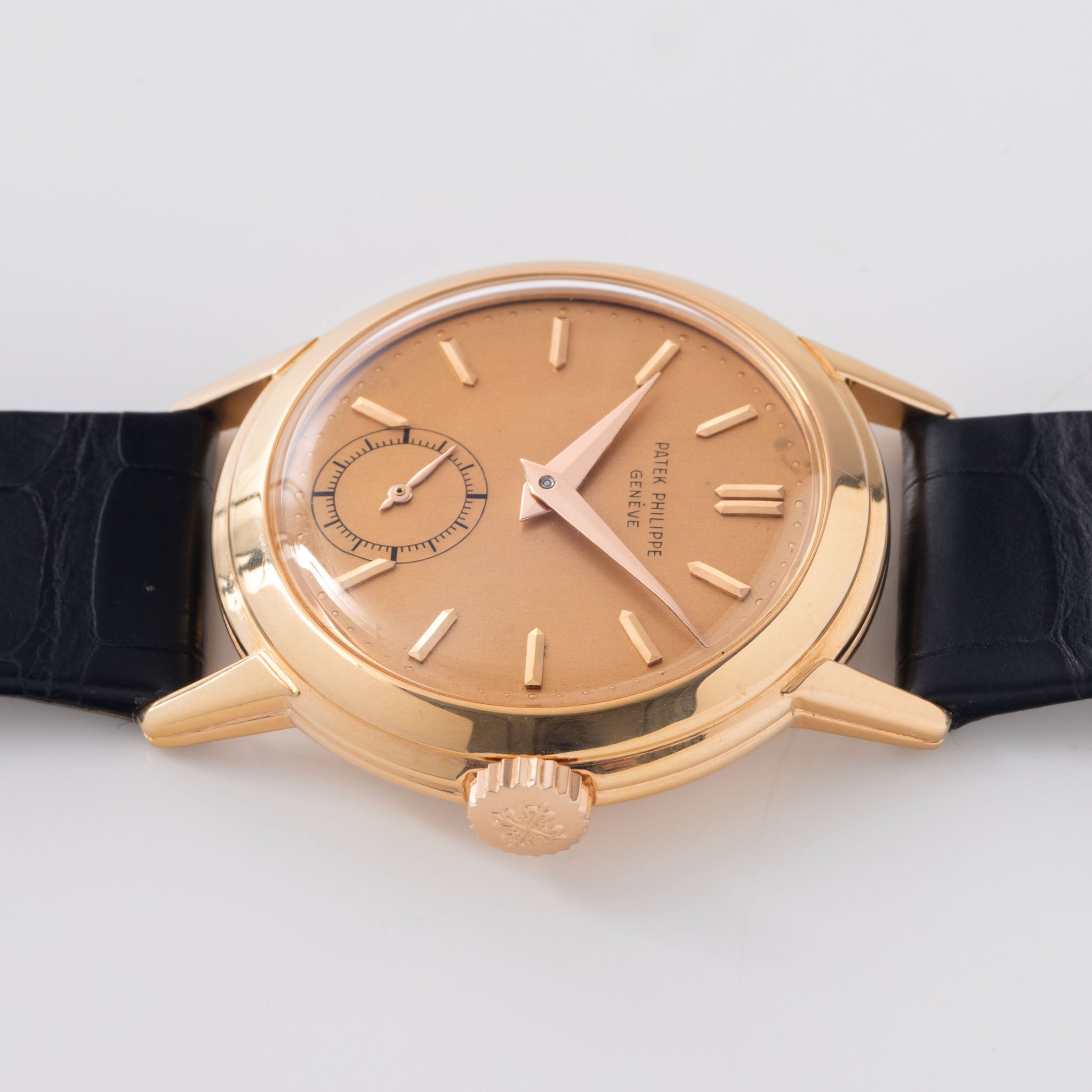 Patek Philippe Calatrava in 18k Rose Gold Ref. 2455R Padellone Salmon Dial and Patek Service