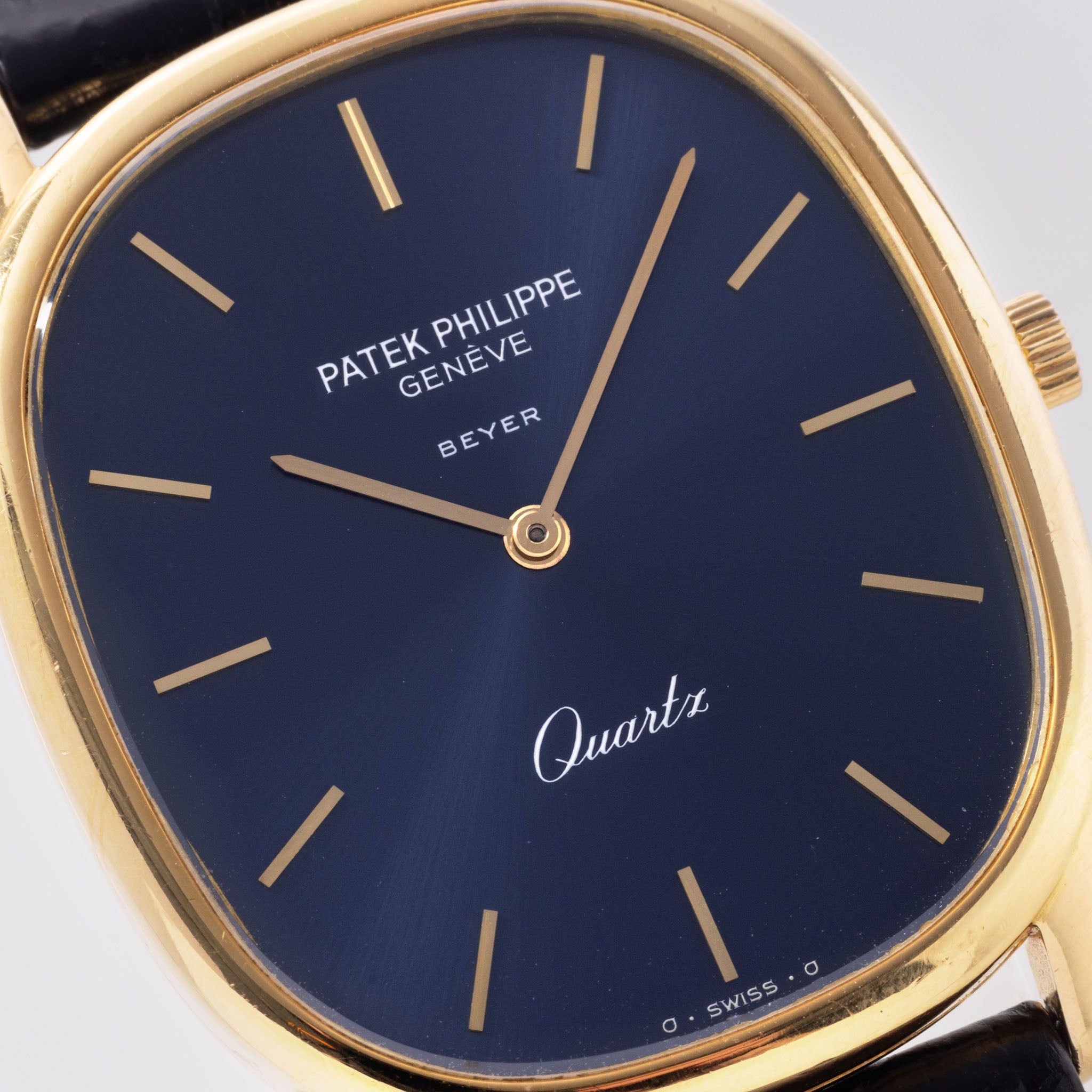 Patek Philippe Golden Ellipse Ref. 3838/1 Beyer Double-Signed with Blue Dial