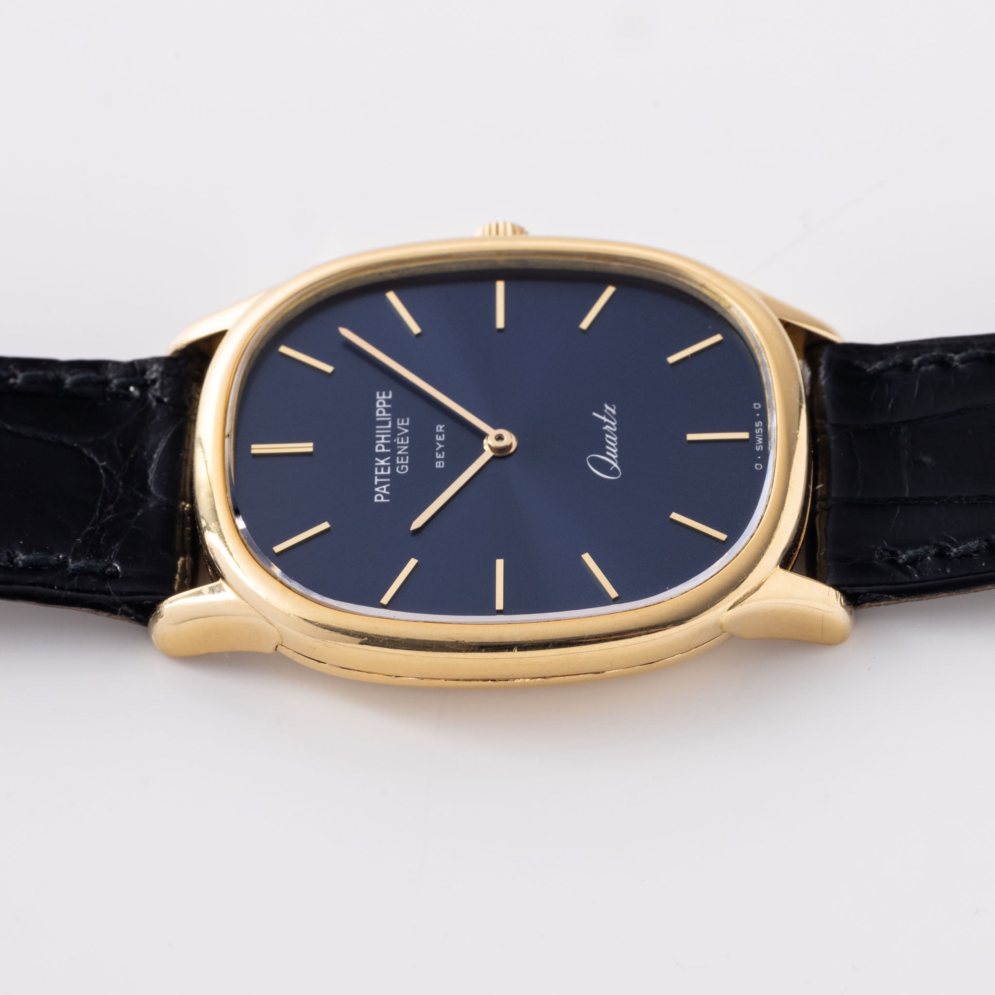 Patek Philippe Golden Ellipse Ref. 3838/1 Beyer Double-Signed with Blue Dial