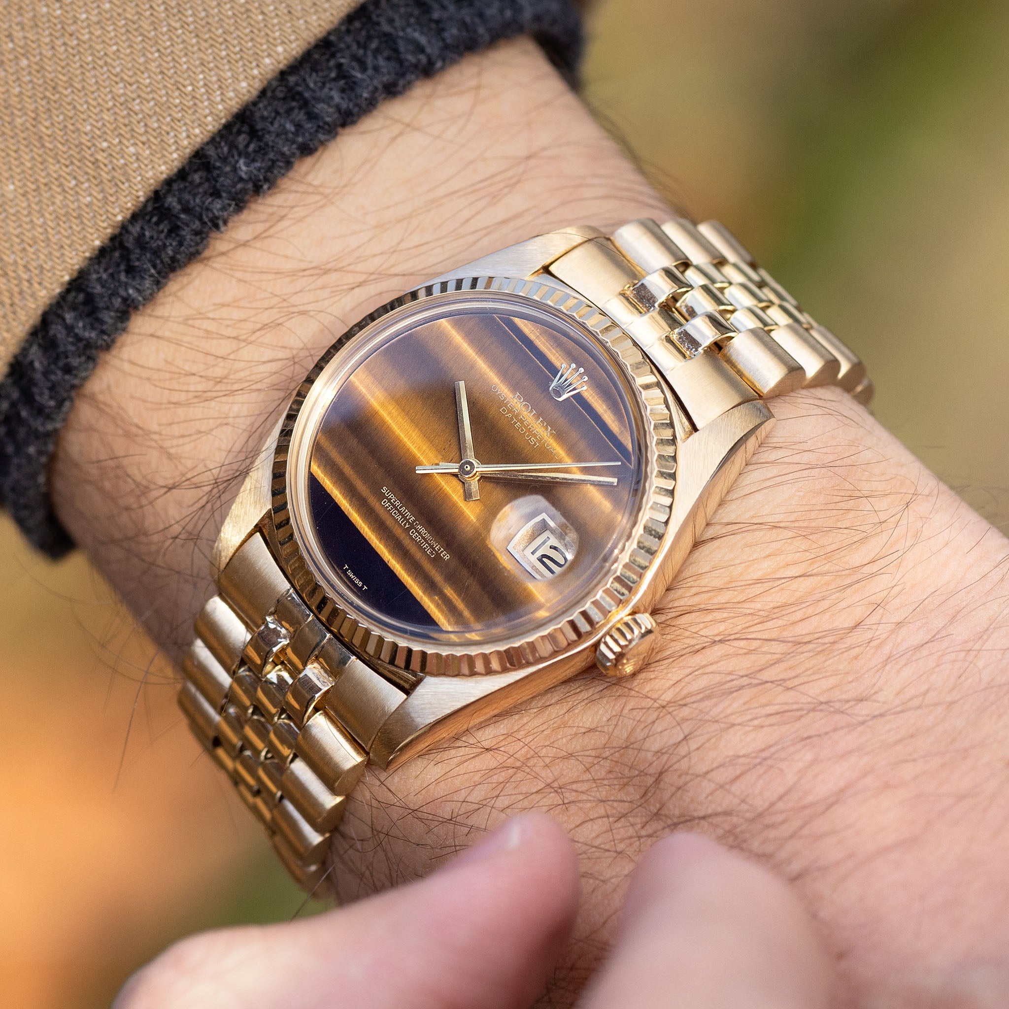 Rolex  Datejust 1601 /8 Tiger Eye in 18k yellow gold