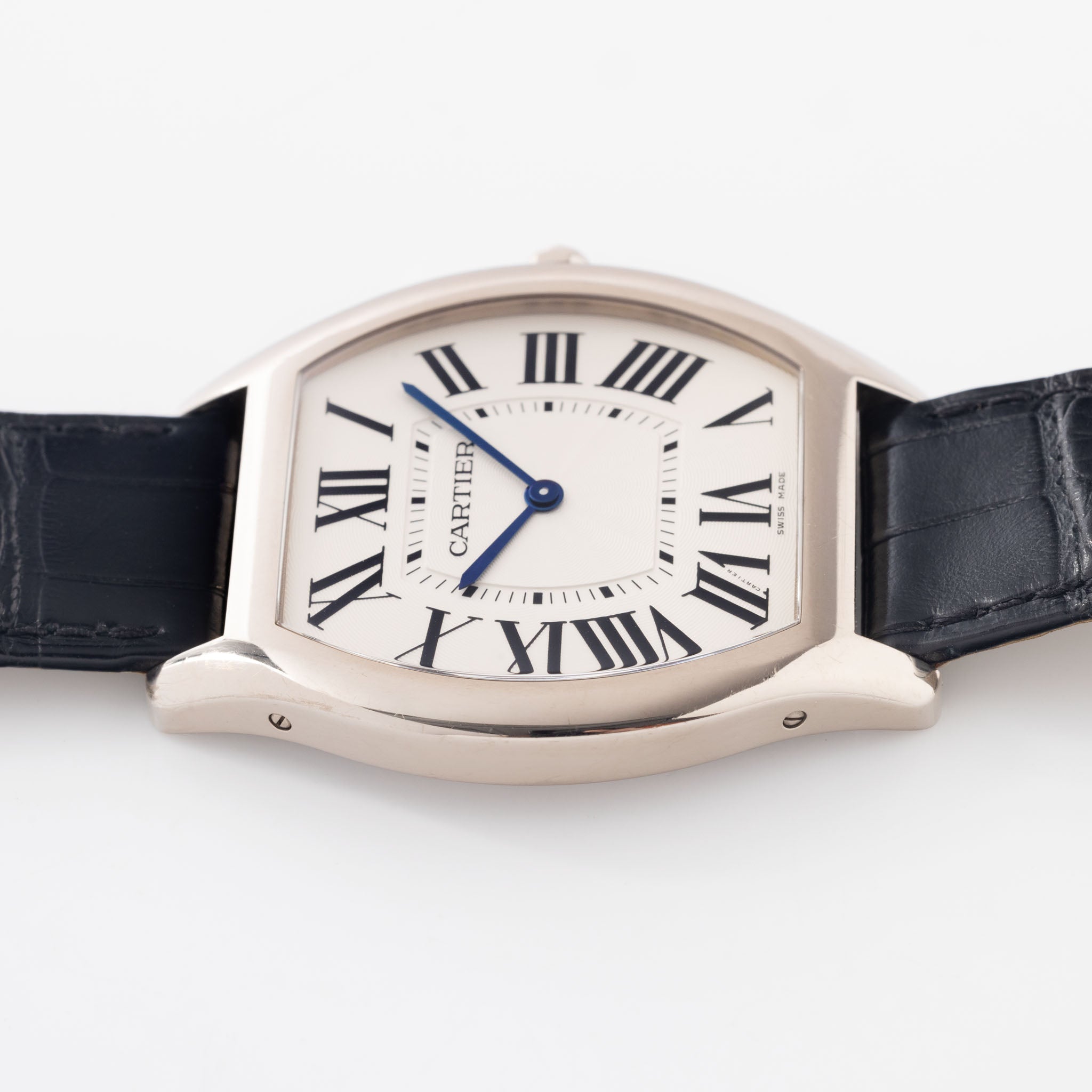 Cartier Tortue Grand in 18k White Gold "Guilloché" Dial Ref. 3798