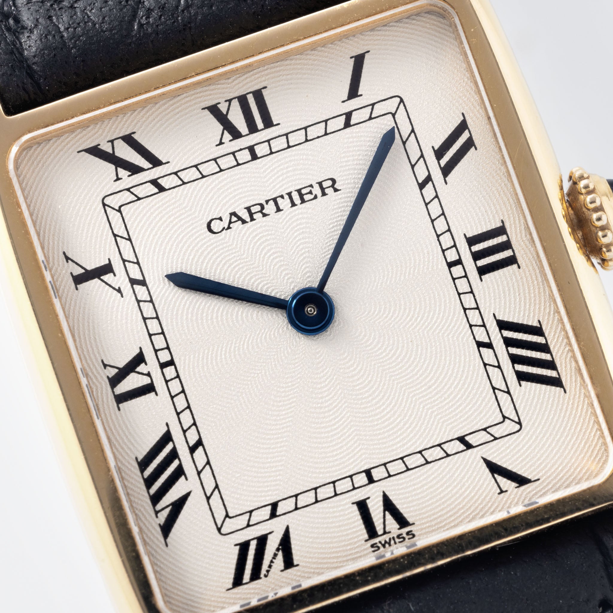 Cartier Tank Arrondie guiloché dial Mecanique Extra-Plate ref 896041