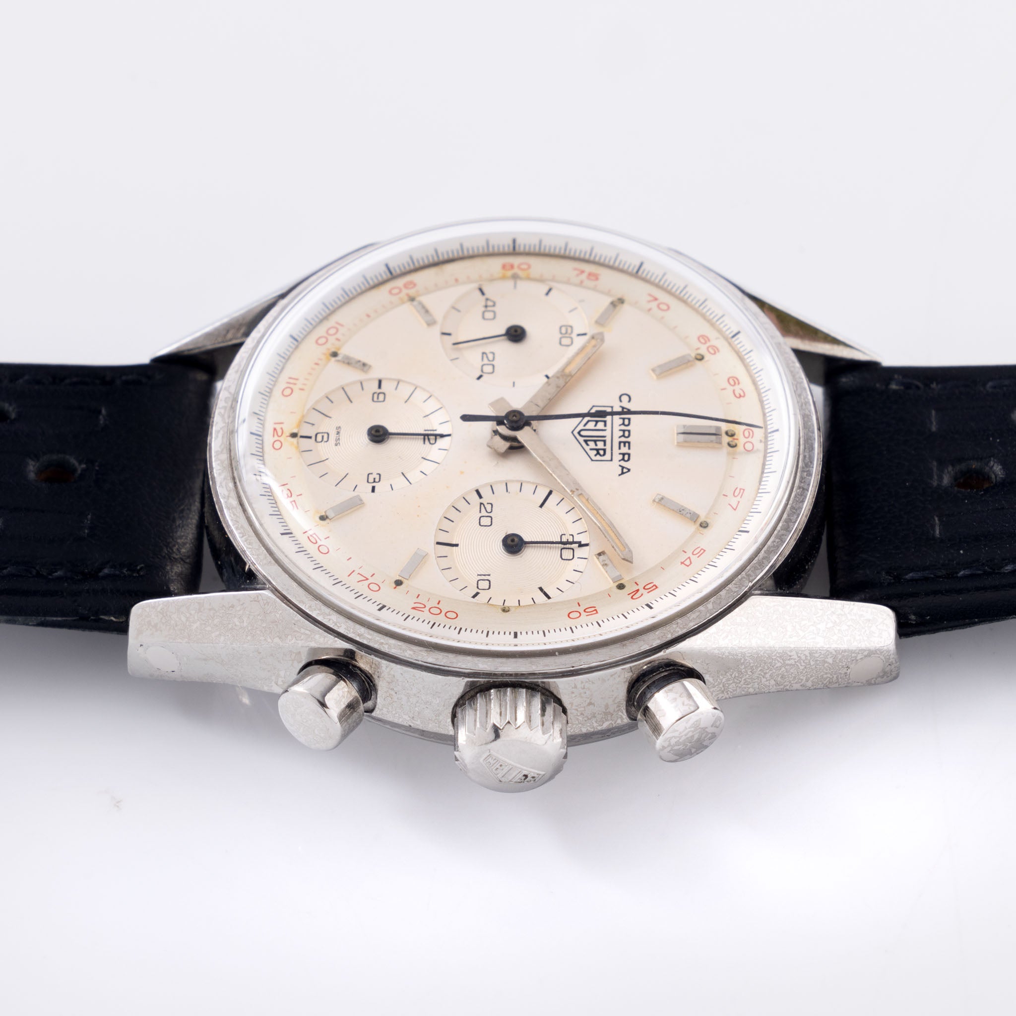 Heuer Carrera 12 Silver Dial "Red Tachy" Ref. 2447