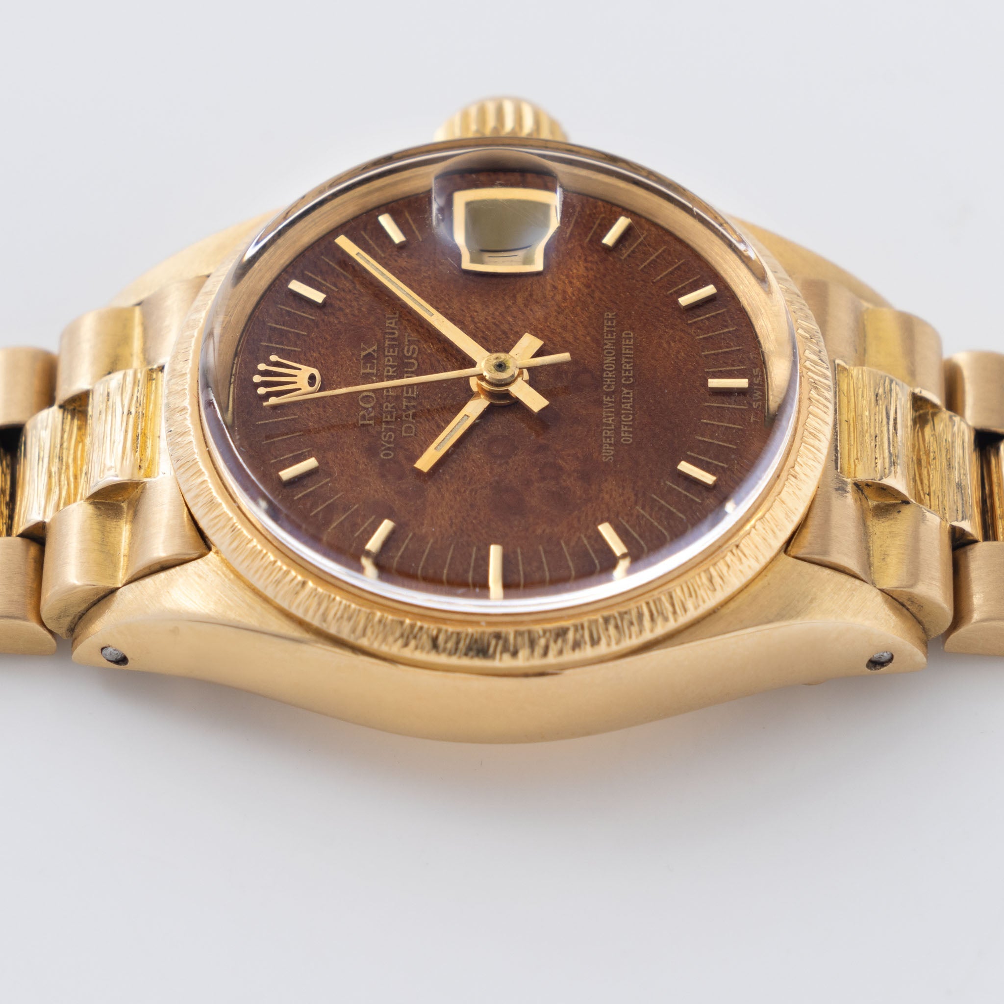 Rolex Ladies Datejust "Bark" Finish Wood Dial ref. 6527