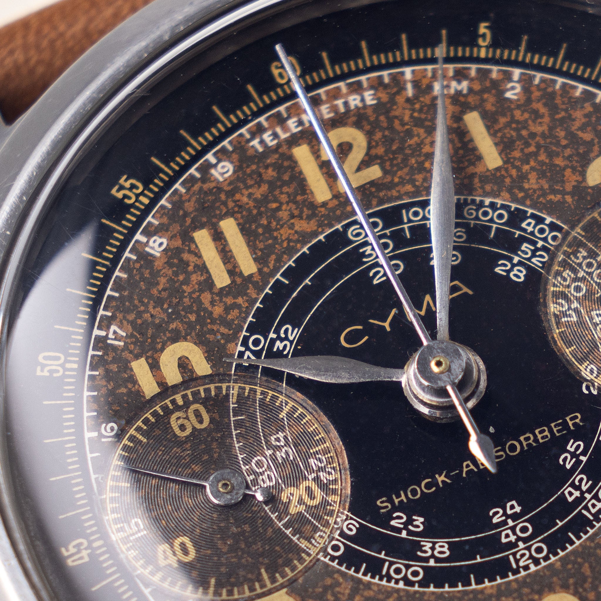 Cyma Chronograph Two-Tone Tropical Dial "clamshell " case