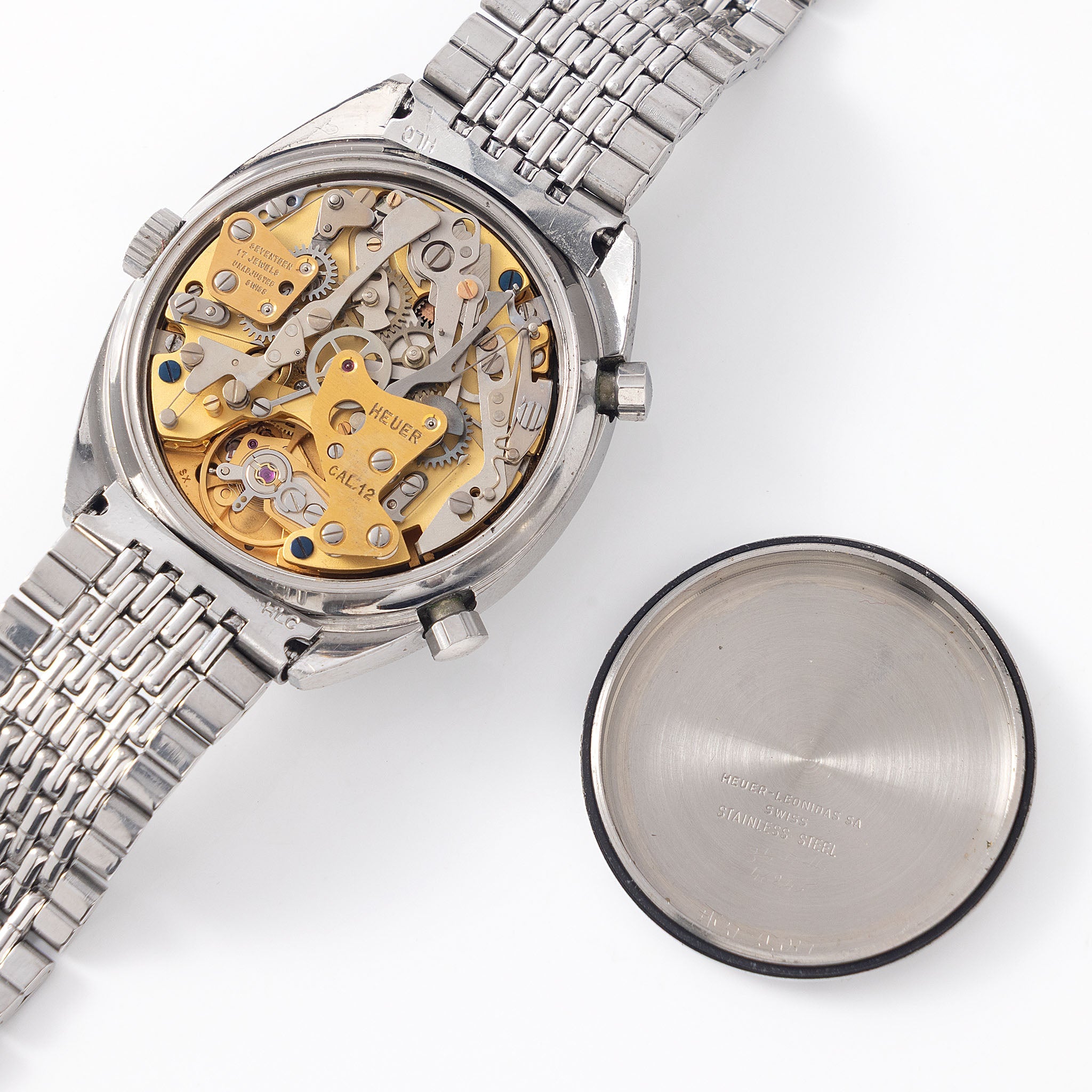 Heuer Carrera Tropical dial ref 1153BN On Rare Gay Frères Bracelet