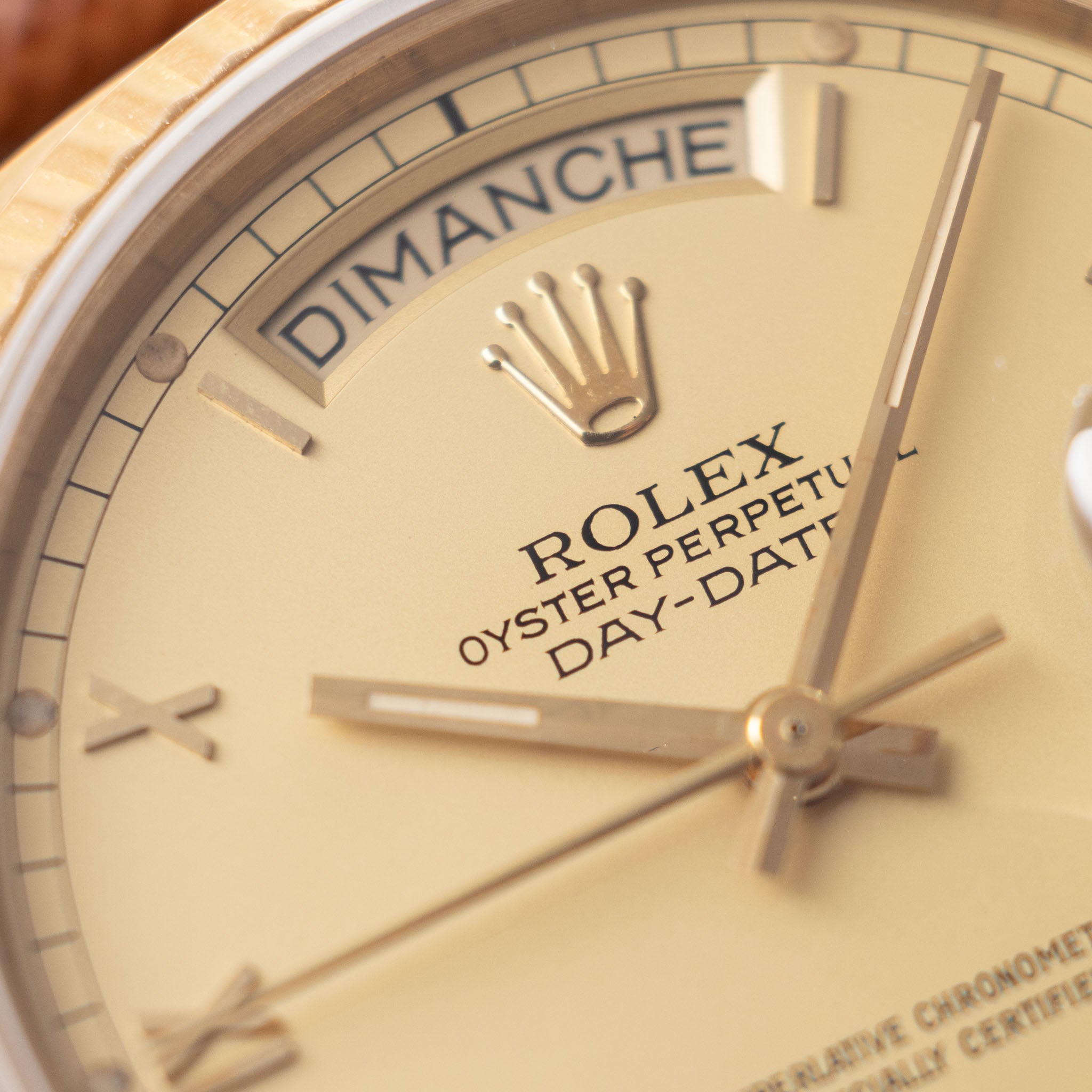 Rolex Day-Date 18038 Matte Champagne dial Roman numerals