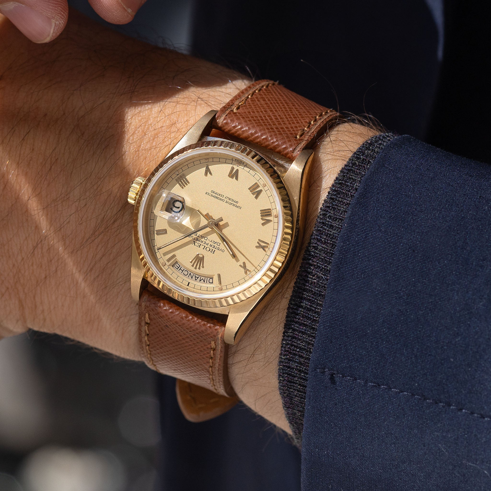 Rolex Day-Date 18038 Matte Champagne dial Roman numerals