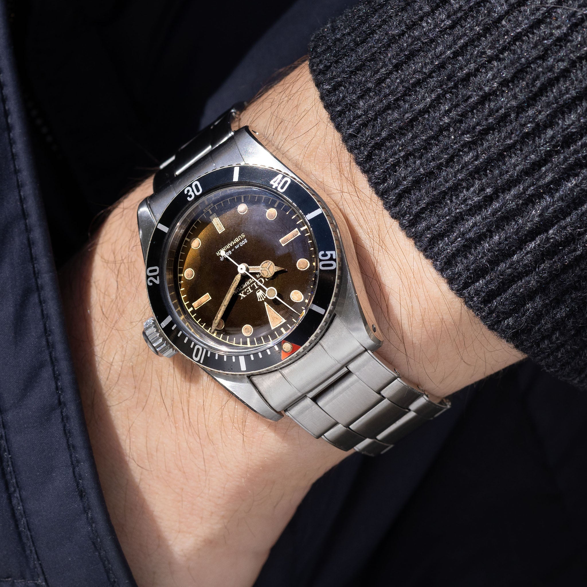 Rolex Submariner 6538 “Big crown” Tropical 2 liner dial