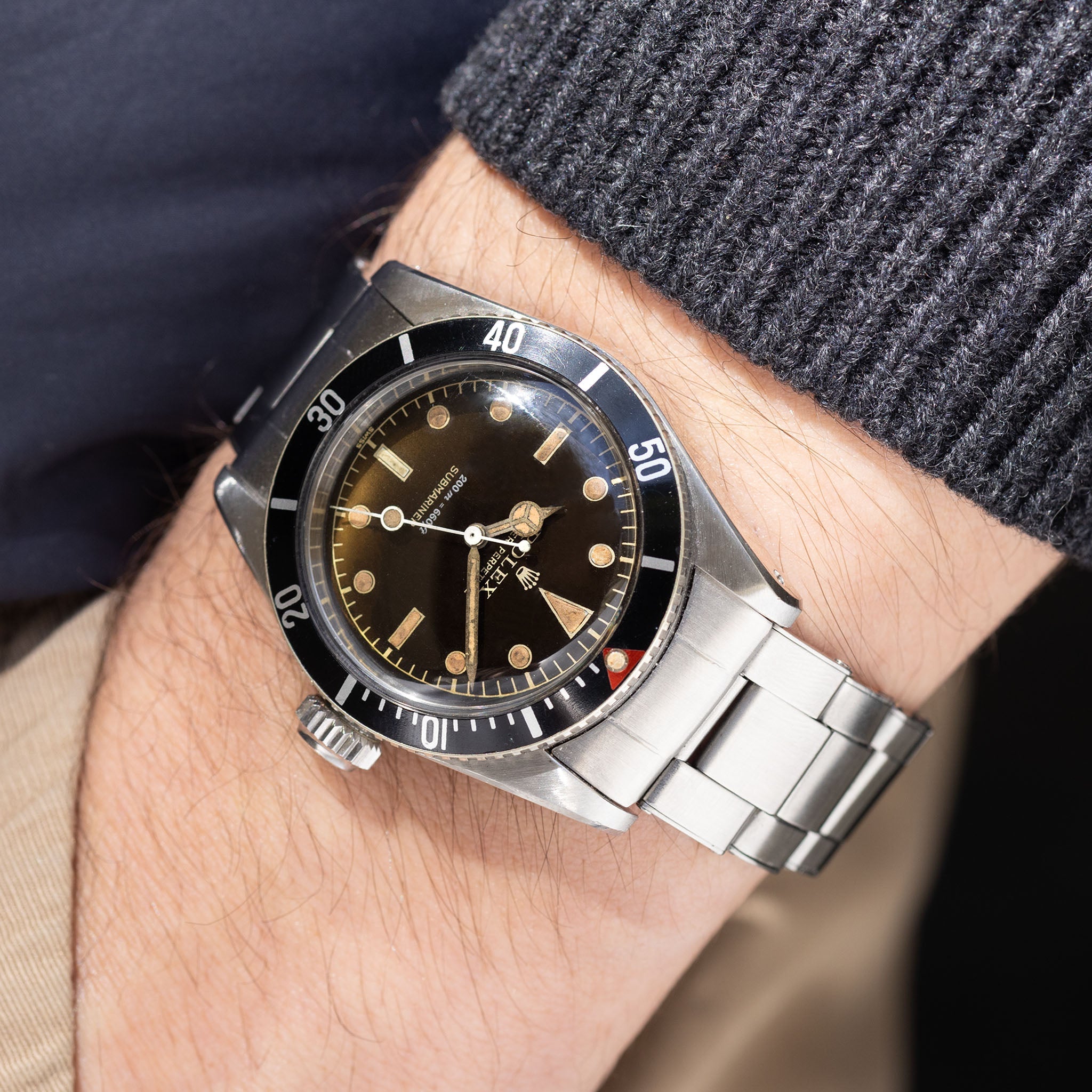 Rolex Submariner 6538 “Big crown” Tropical 2 liner dial