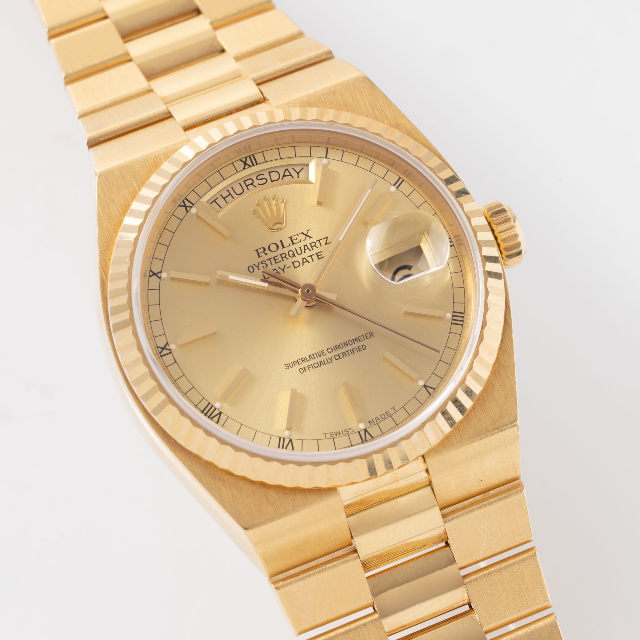 Rolex Day-Date Oysterquartz Champagne Dial Ref 19018