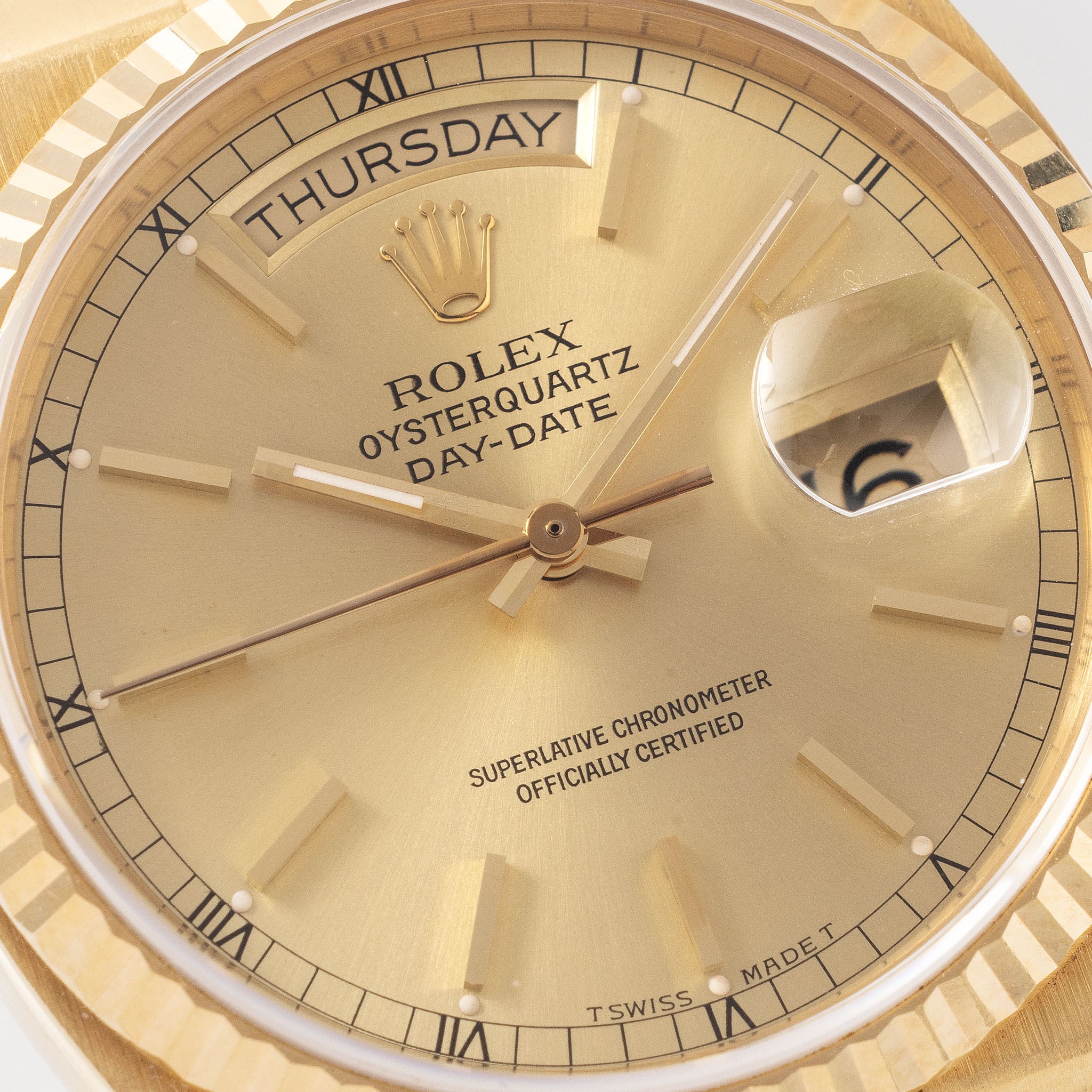 Rolex Day-Date Oysterquartz Champagne Dial Ref 19018