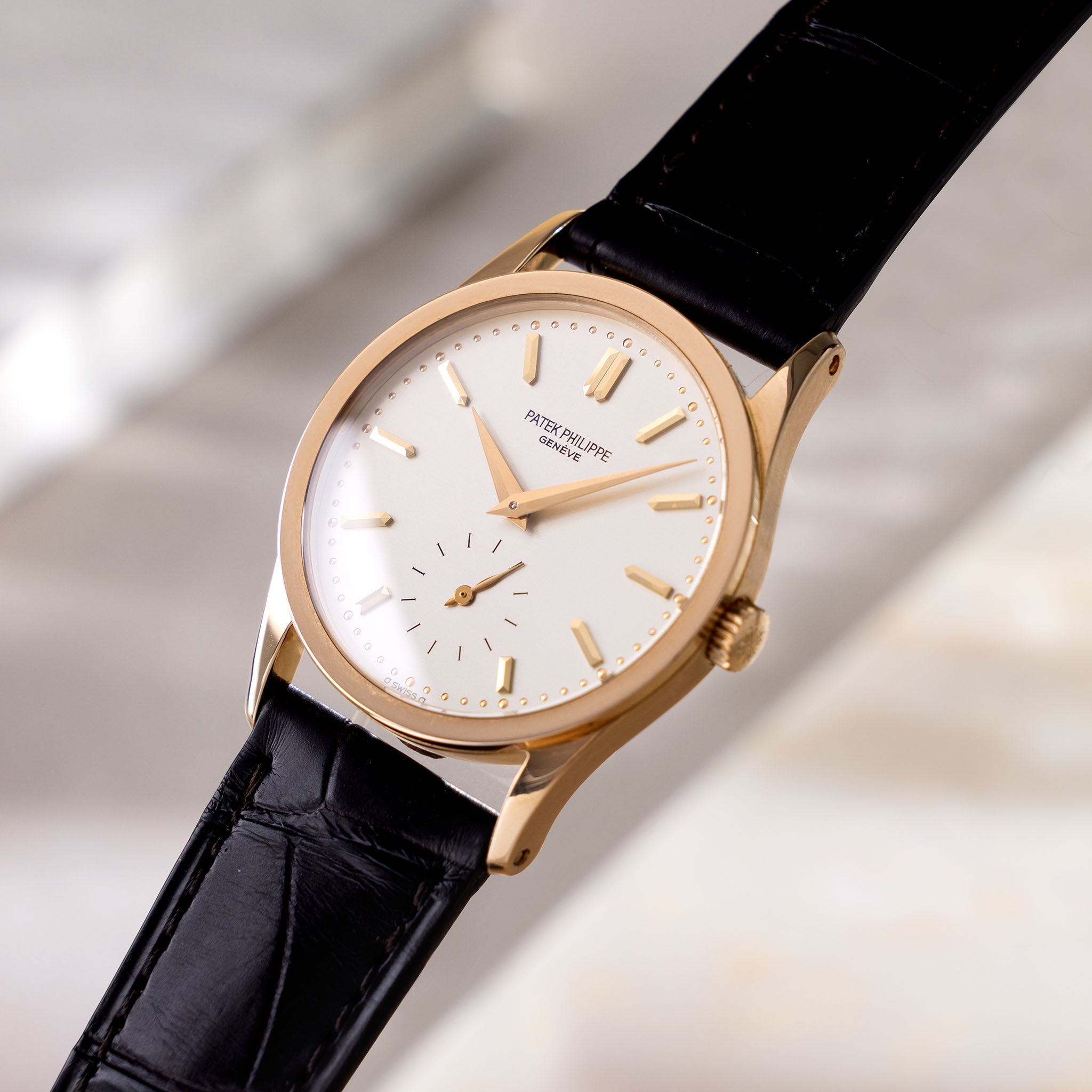 Patek Philippe Calatrava Silver Dial in 18K Rose Ref. 3796 Box and Certificate of Origin