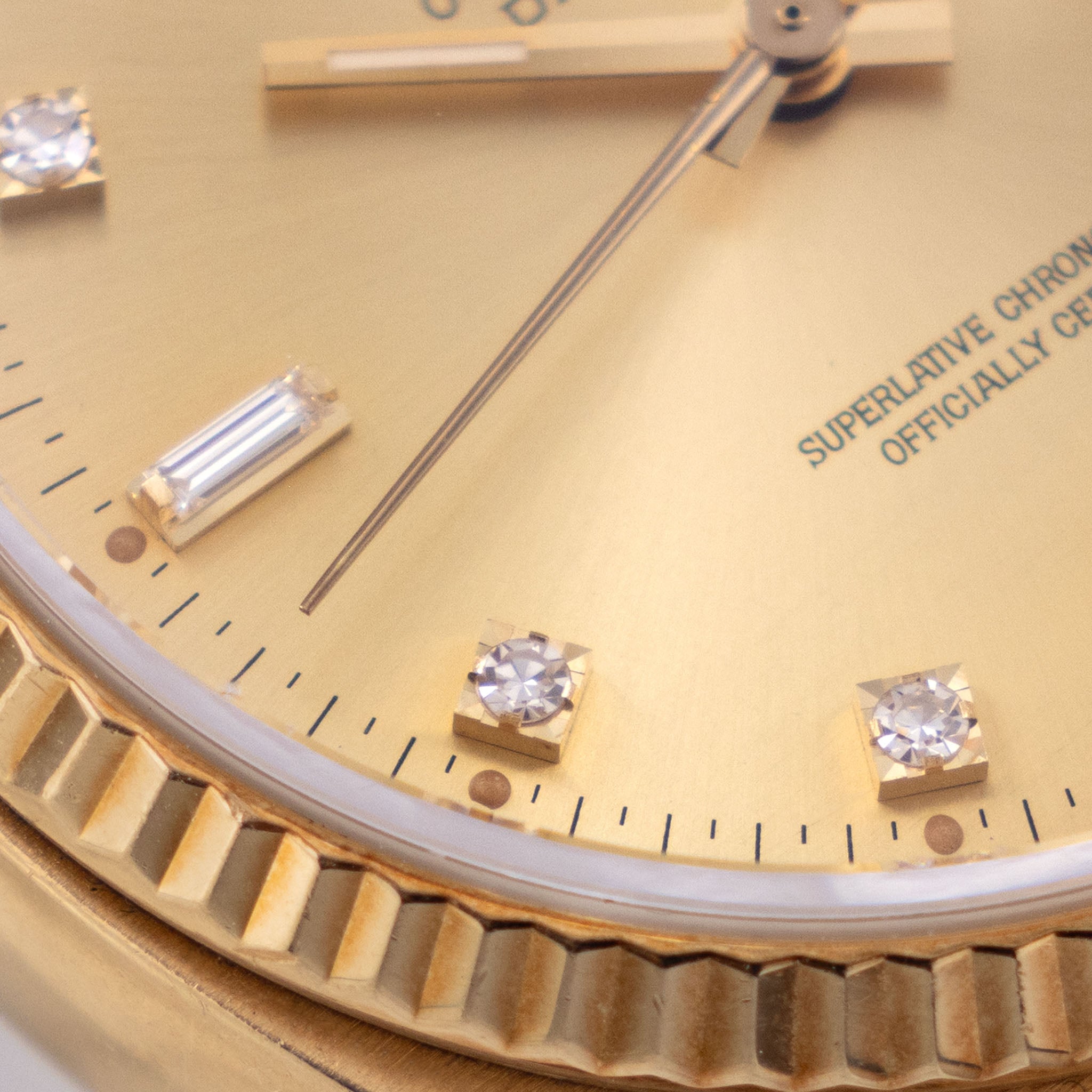 Rolex Day-Date Oysterquartz Champagne Diamond Dial Ref 19018 in 18k Yellow Gold