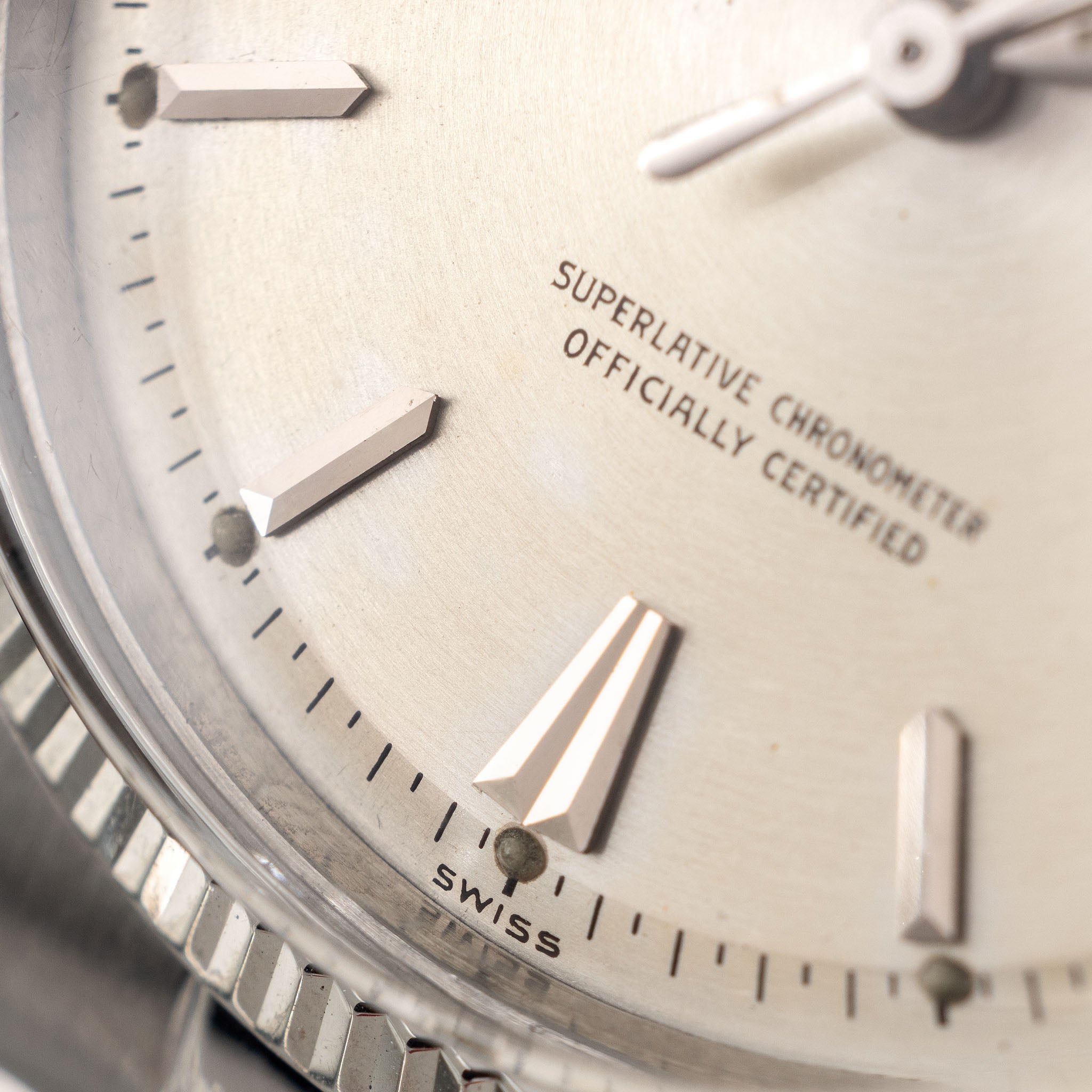 Rolex Datejust 6605 Silver Circular Finish Dial with Roulette Date