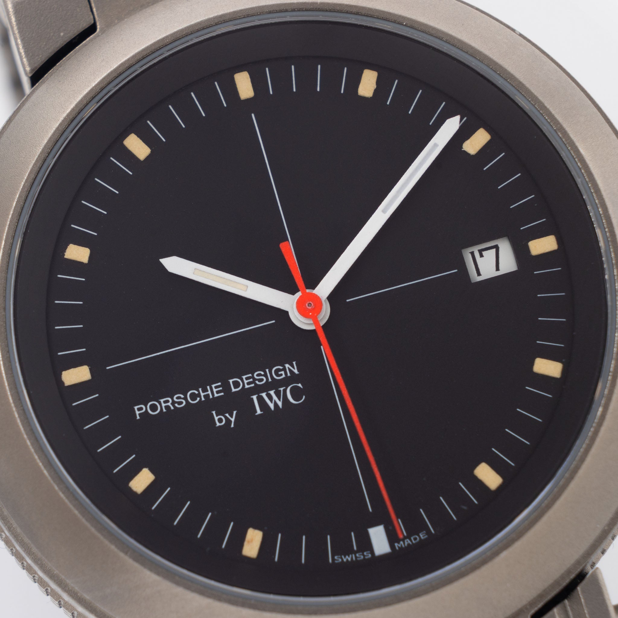 WC/Porsche design compass watch in titanium ref 3511 with certificate of Authenticity  paper and IWC service invoice