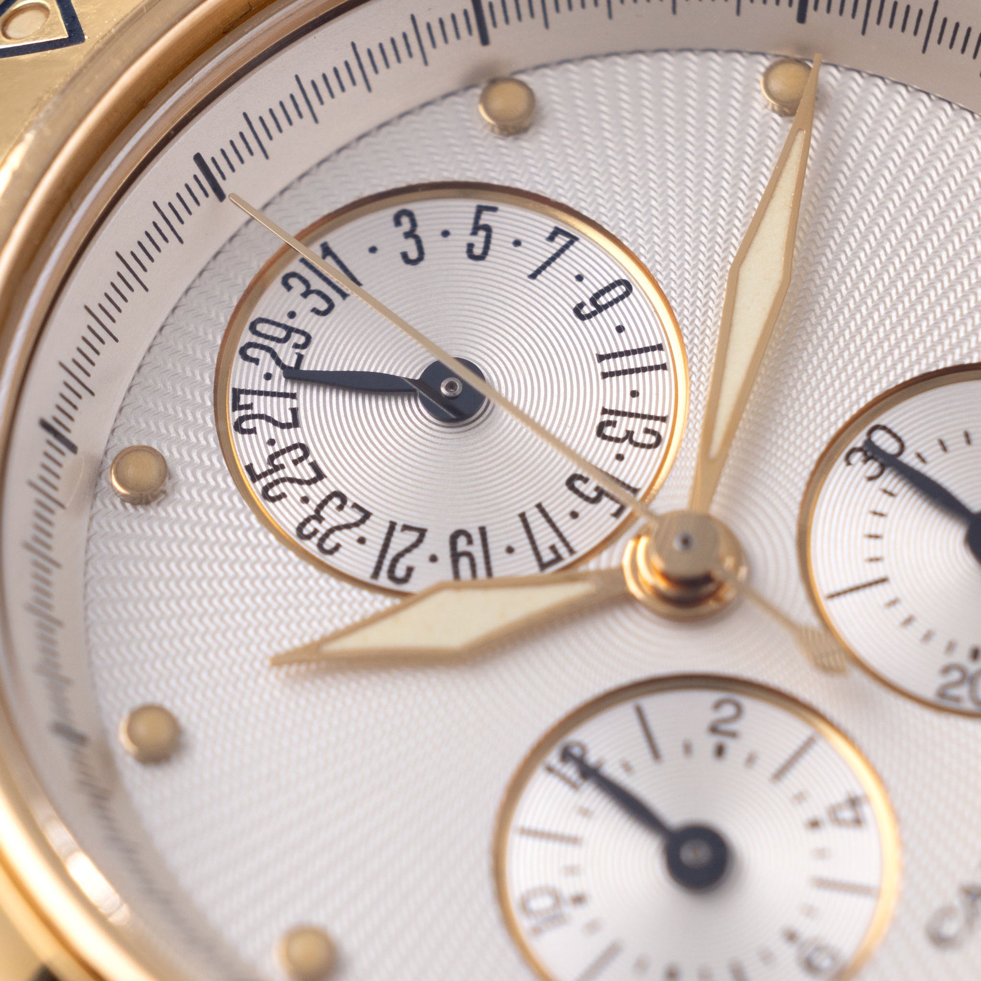 Cartier Pasha Chronograph in 18kt Gold Box and Service Invoice ref 135