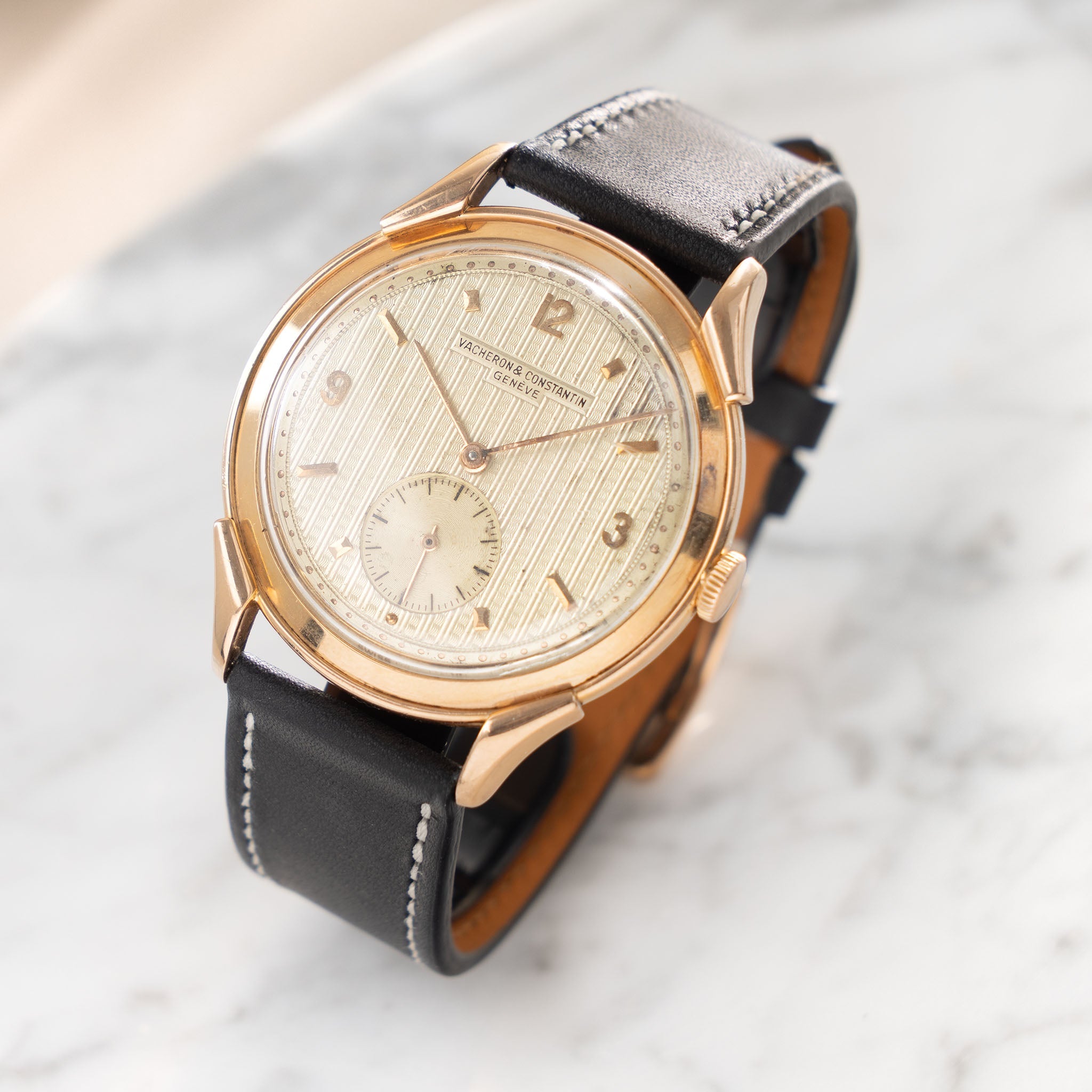 Vacheron Constantin 4537 18k Rose Gold Dress Watch ref 4537 Guilloché dial