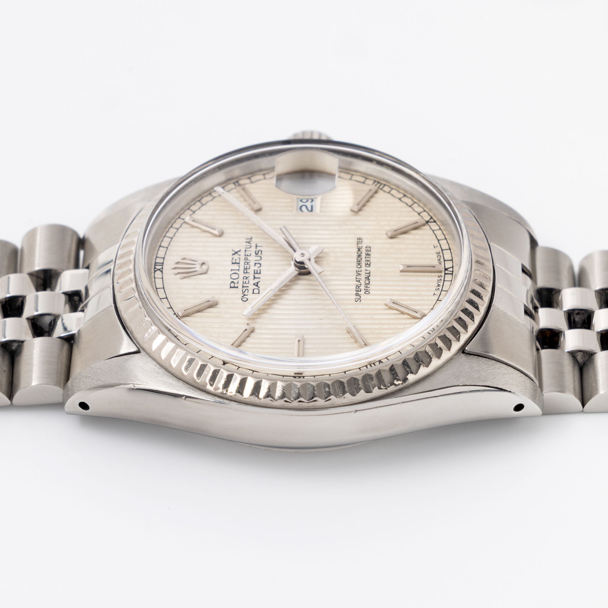Rolex Datejust 16014 Silver Tapestry Dial