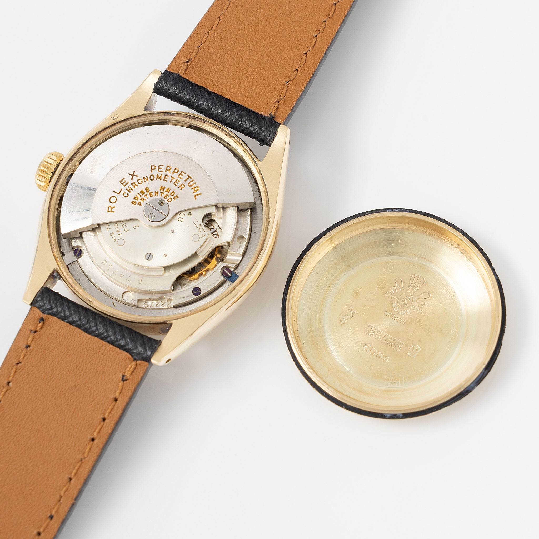 Rolex Oyster Perpetual "25 Year Coca Cola  Service”  Ref 6085 in 14 k Yellow Gold