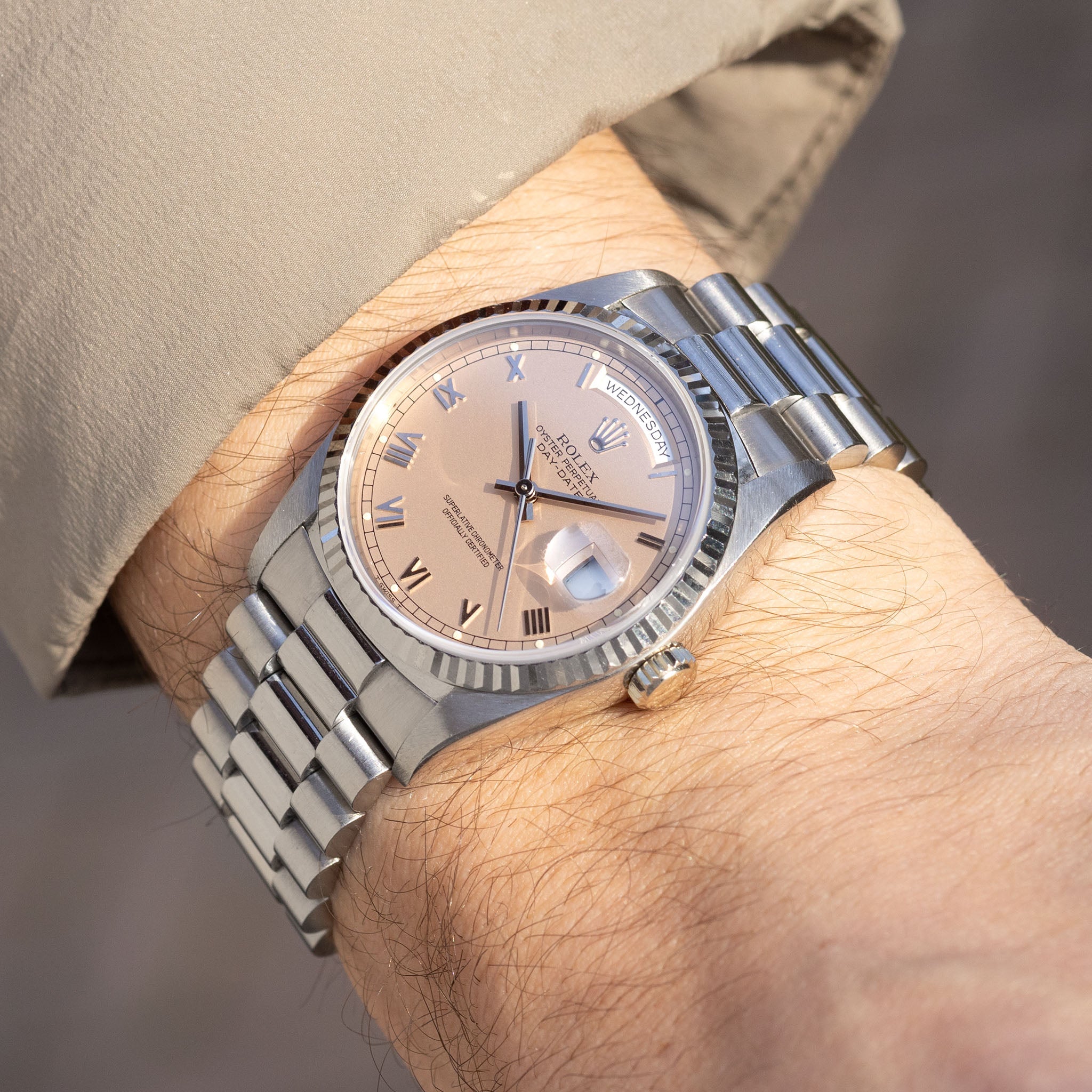 Rolex Day-Date 18239 Salmon Dial in 18k White Gold