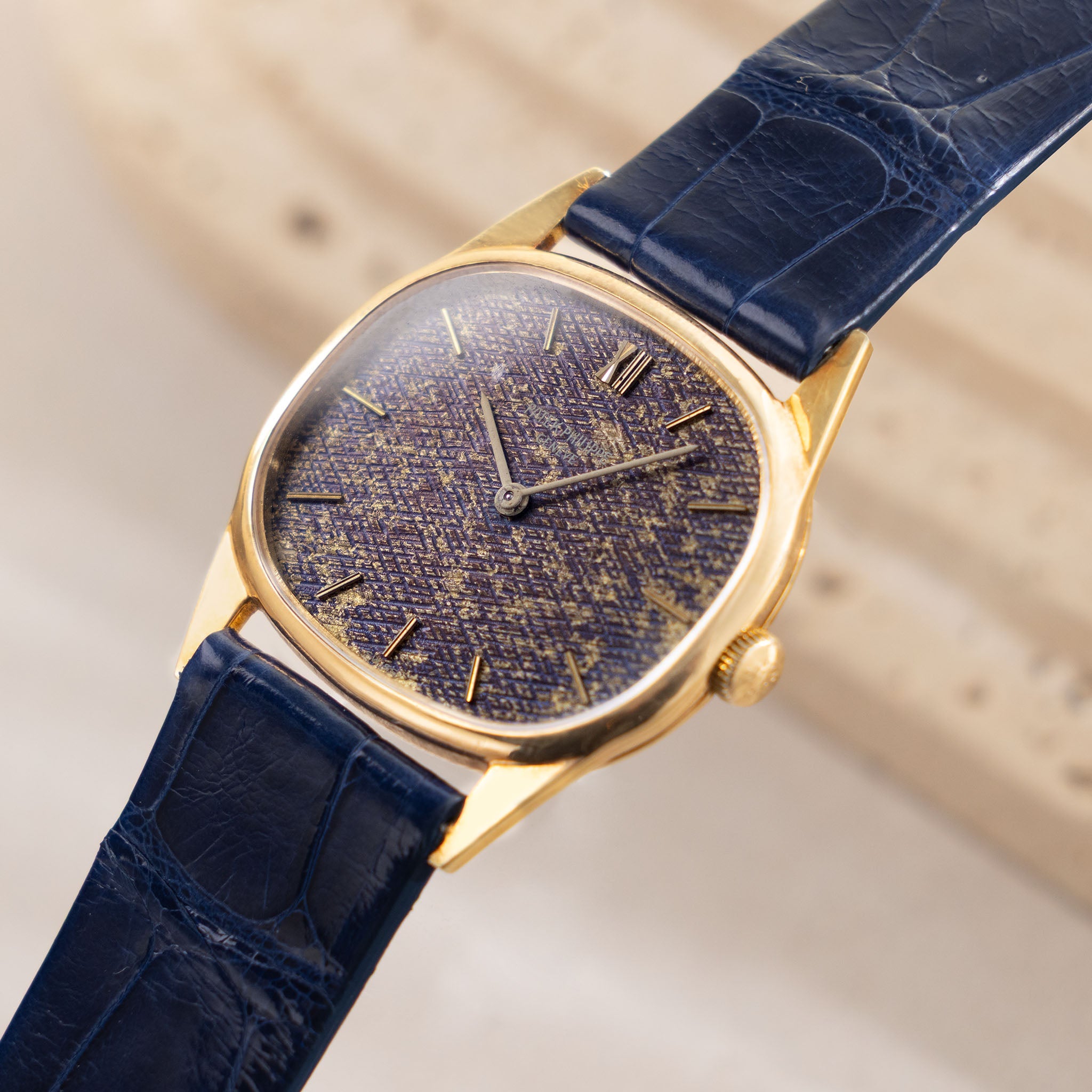 Patek Philippe Golden Ellipse Blue Jeans Dial Ref. 3534-2 in 18k Yellow Gold
