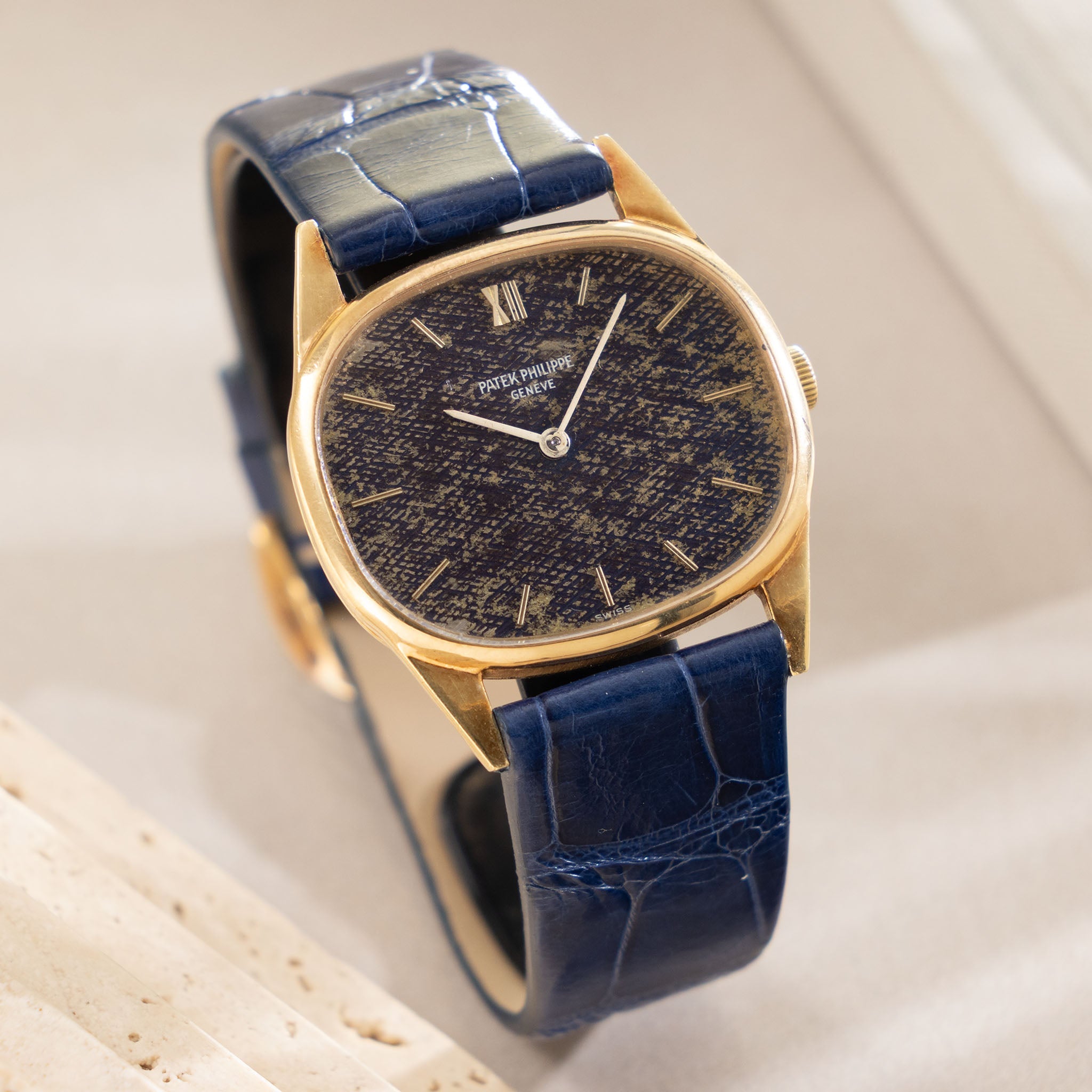 Patek Philippe Golden Ellipse Blue Jeans Dial Ref. 3534-2 in 18k Yellow Gold