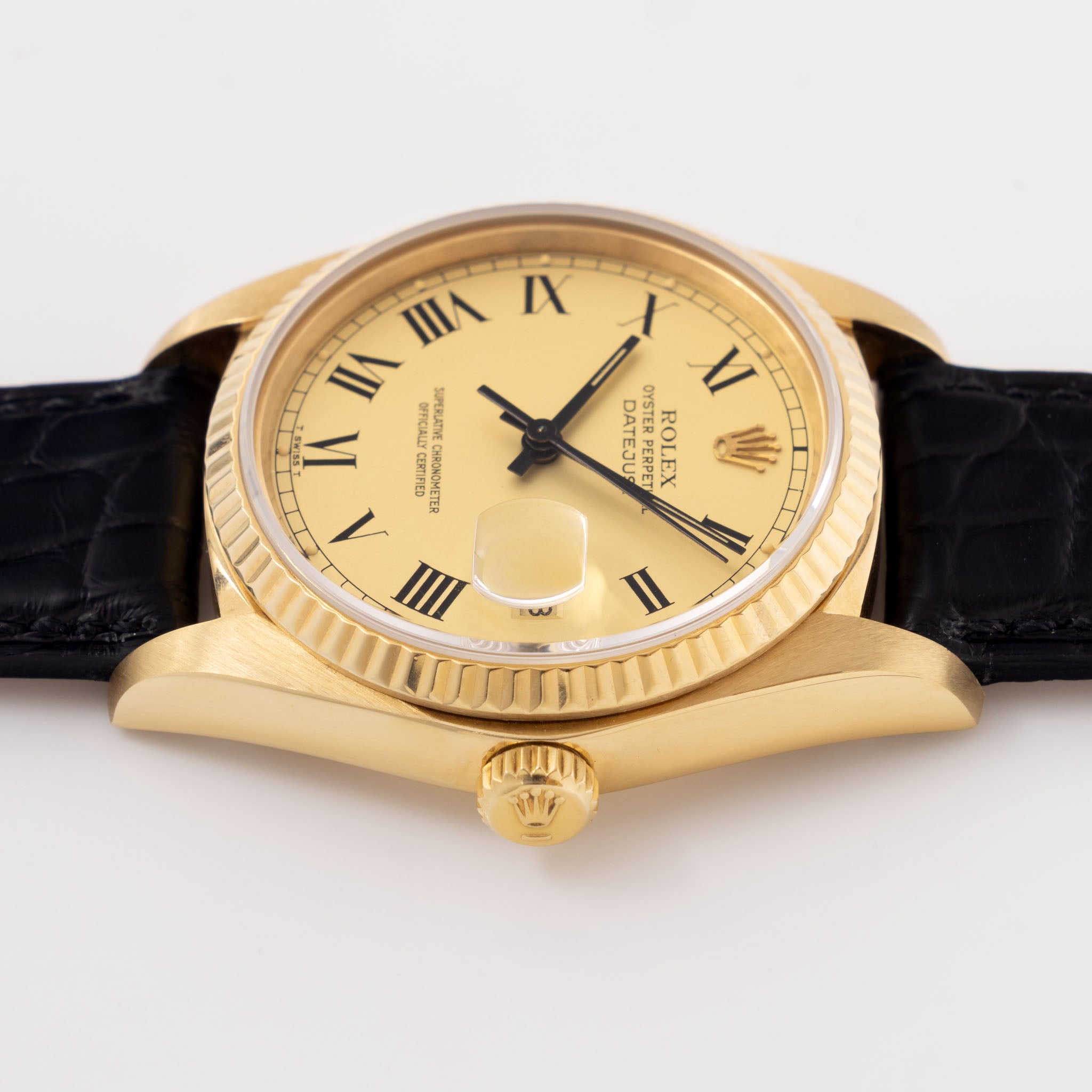 Rolex Datejust 16018 Lemon Buckley Dial with Box and Papers in 18k Yellow Gold
