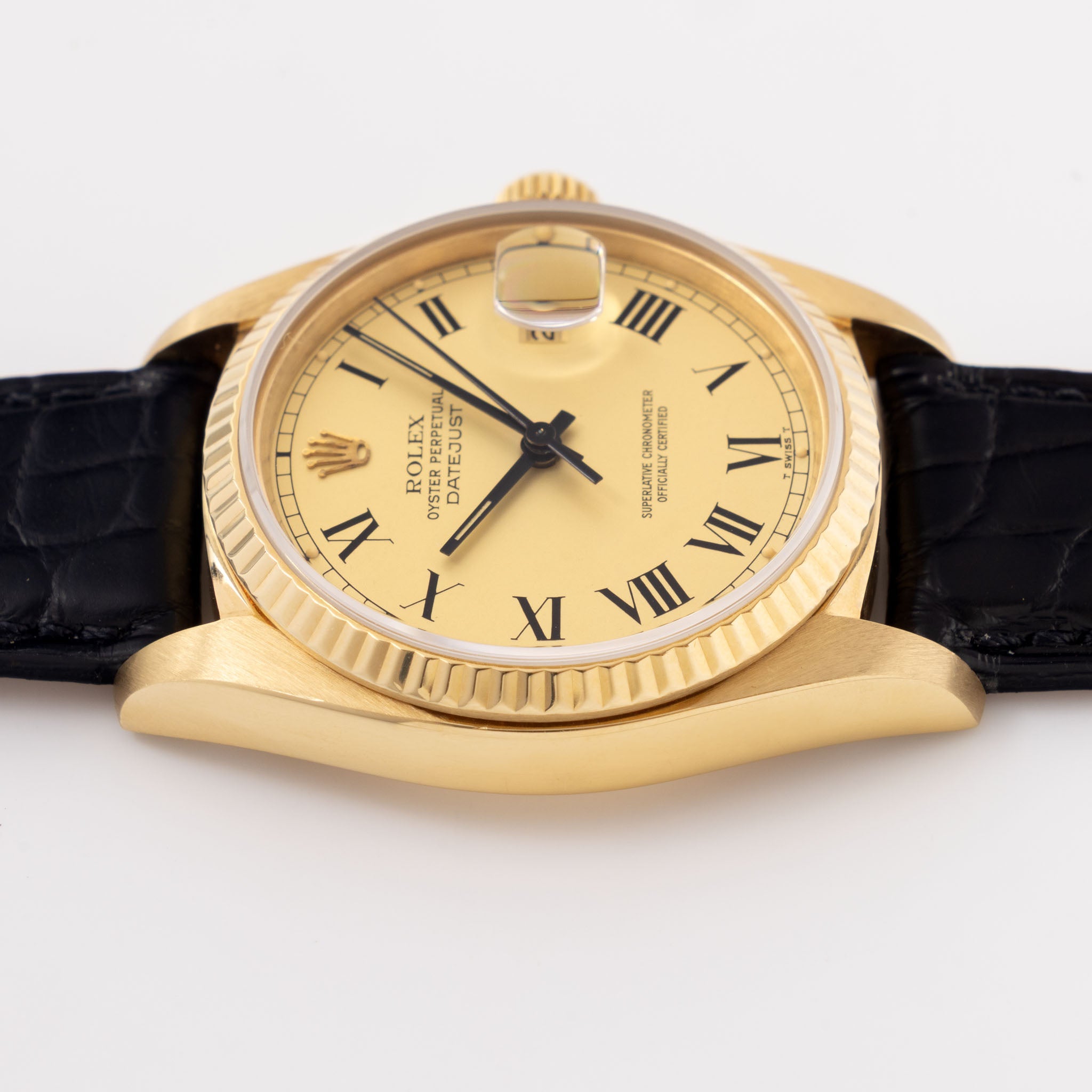 Rolex Datejust 16018 Lemon Buckley Dial with Box and Papers in 18k Yellow Gold