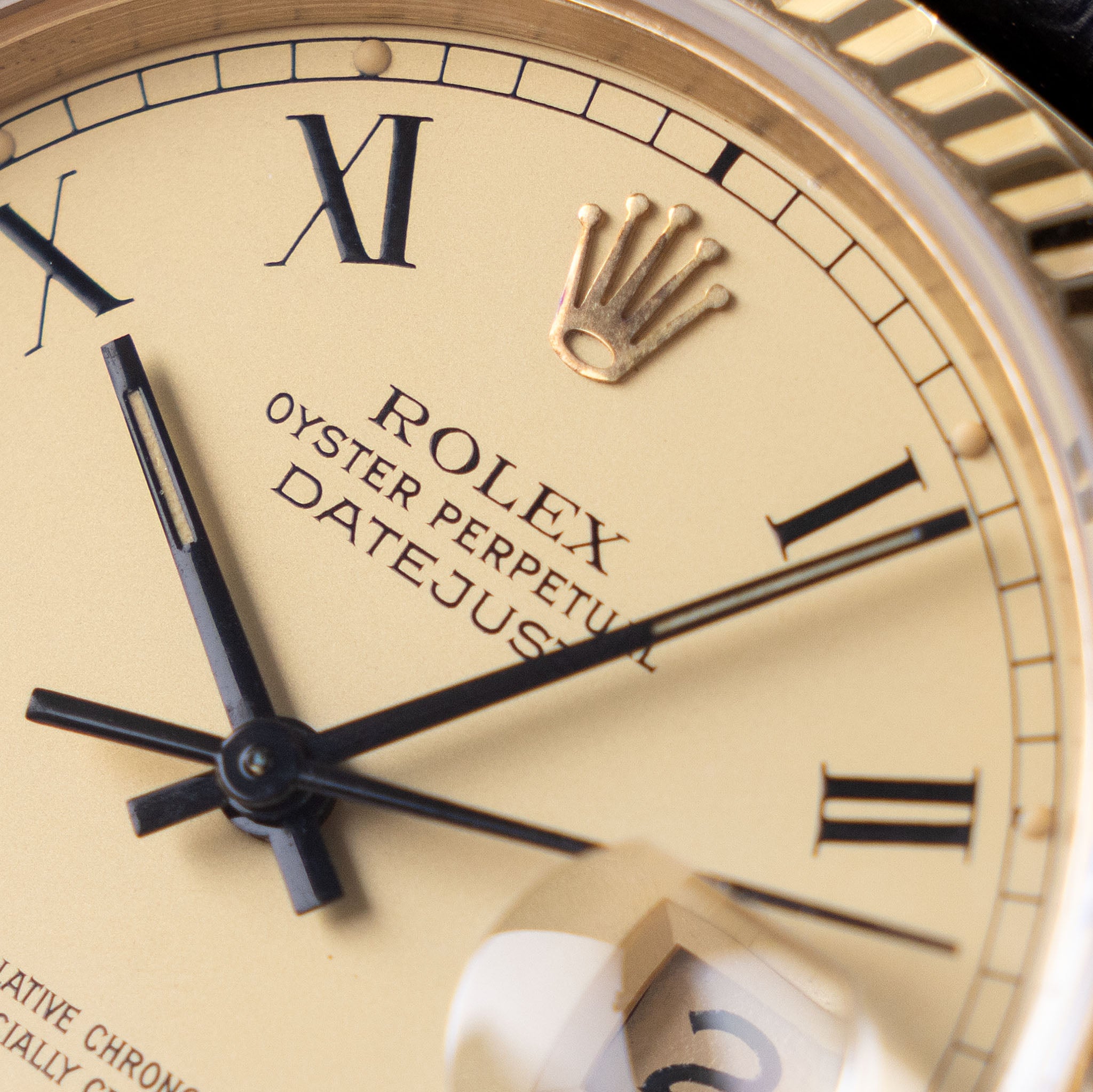 Rolex Datejust 16018 Lemon Buckley Dial with Box and Papers in 18k Yellow Gold