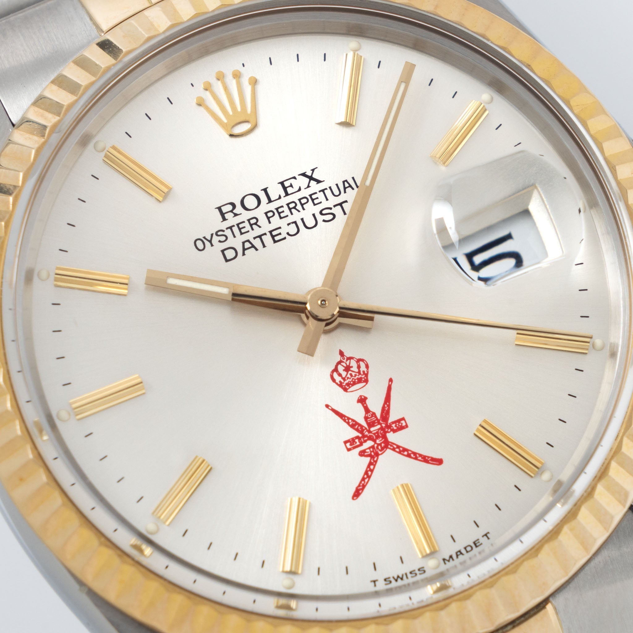 Rolex Datejust 16013 Silver Khanjar Dial Steel and Gold with Original