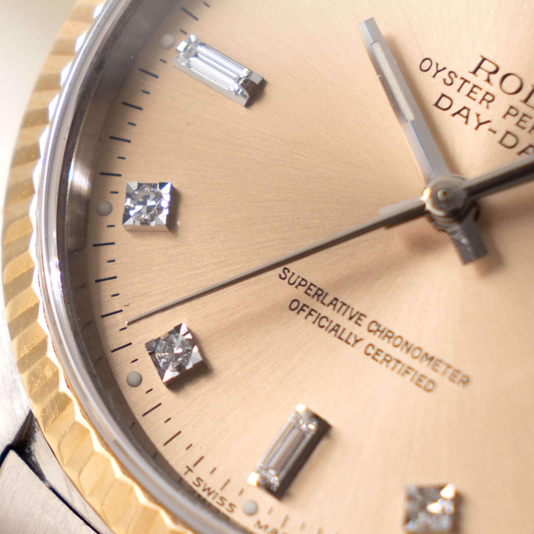 Rolex Day-date Tridor Peach Diamond Marker Dial  with Original Guarantee Paper ref 18239B