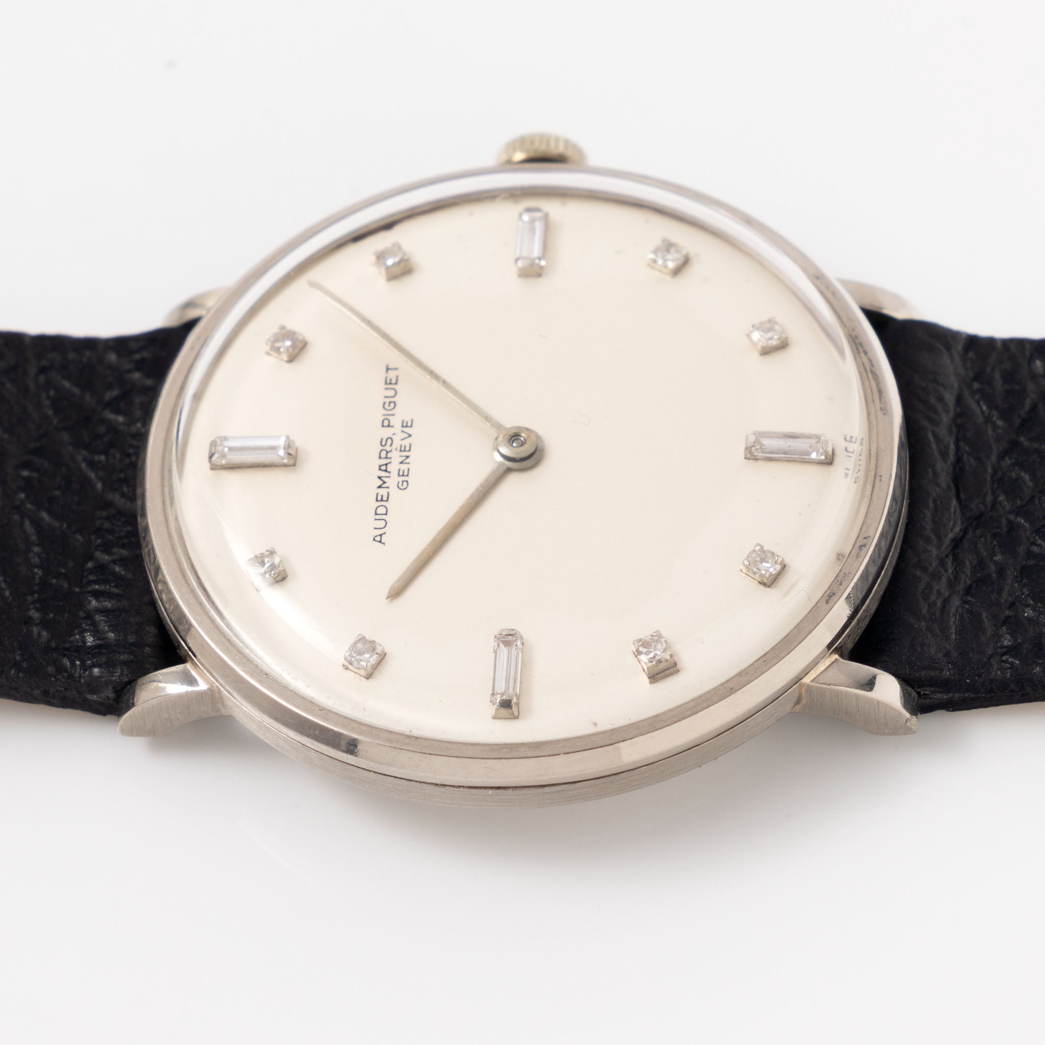 Audemars Piguet Ultra Thin Dress Watch in 18kt White Gold Silver Diamond Markers Dial