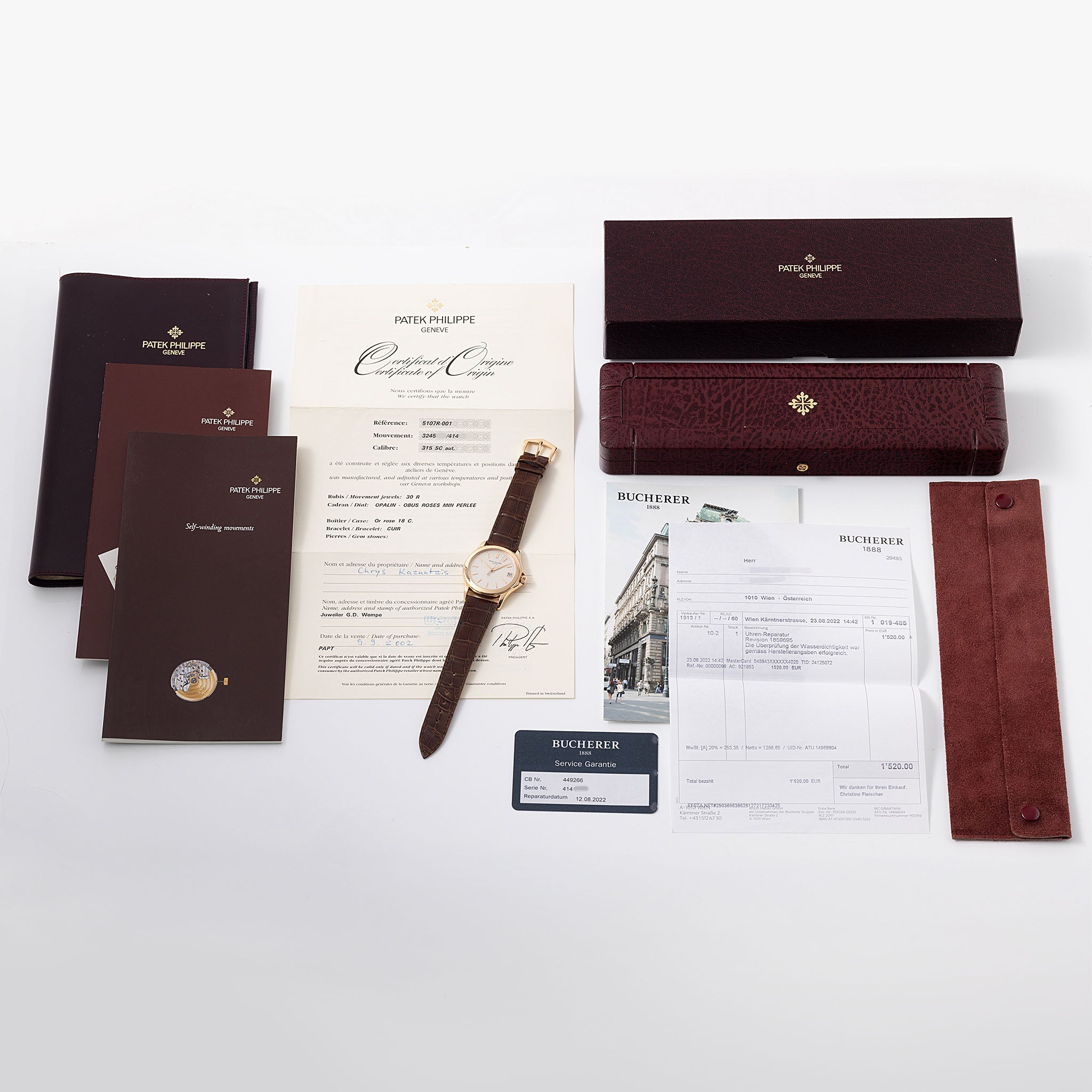 Patek Philippe Calatrava 5107R in 18k Rose Gołd Box and Paper Set