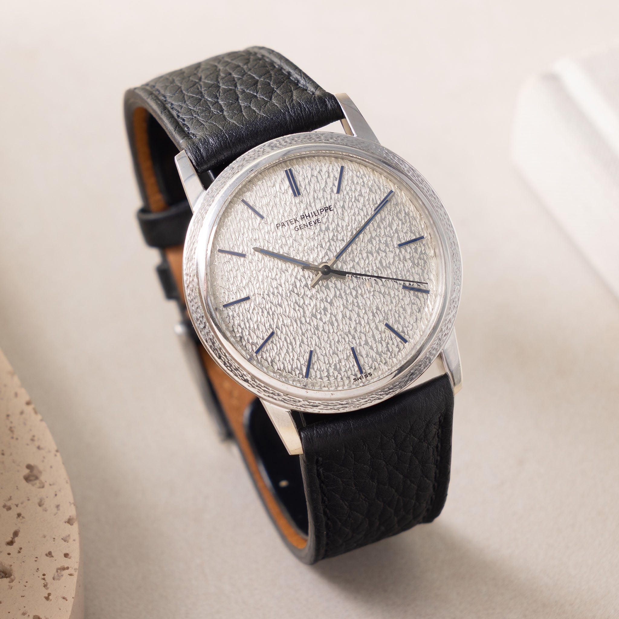 Patek Philippe Calatrava 3569G Hammered Dial in 18k White Gold Back Winder