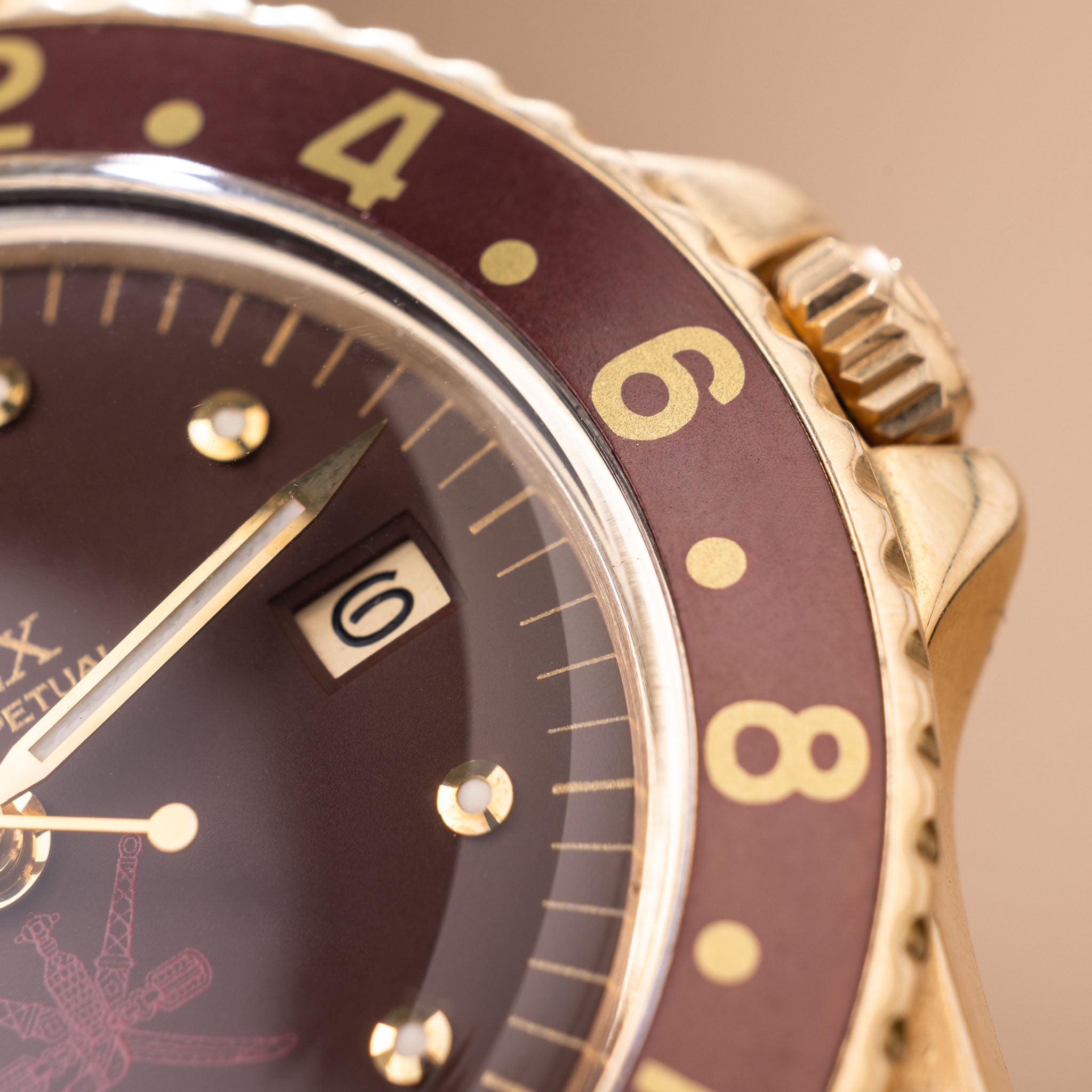 Rolex GMT-Master 1675/8 Unqiue Brown Khanjar Nipple Dial with Rolex Service Papers