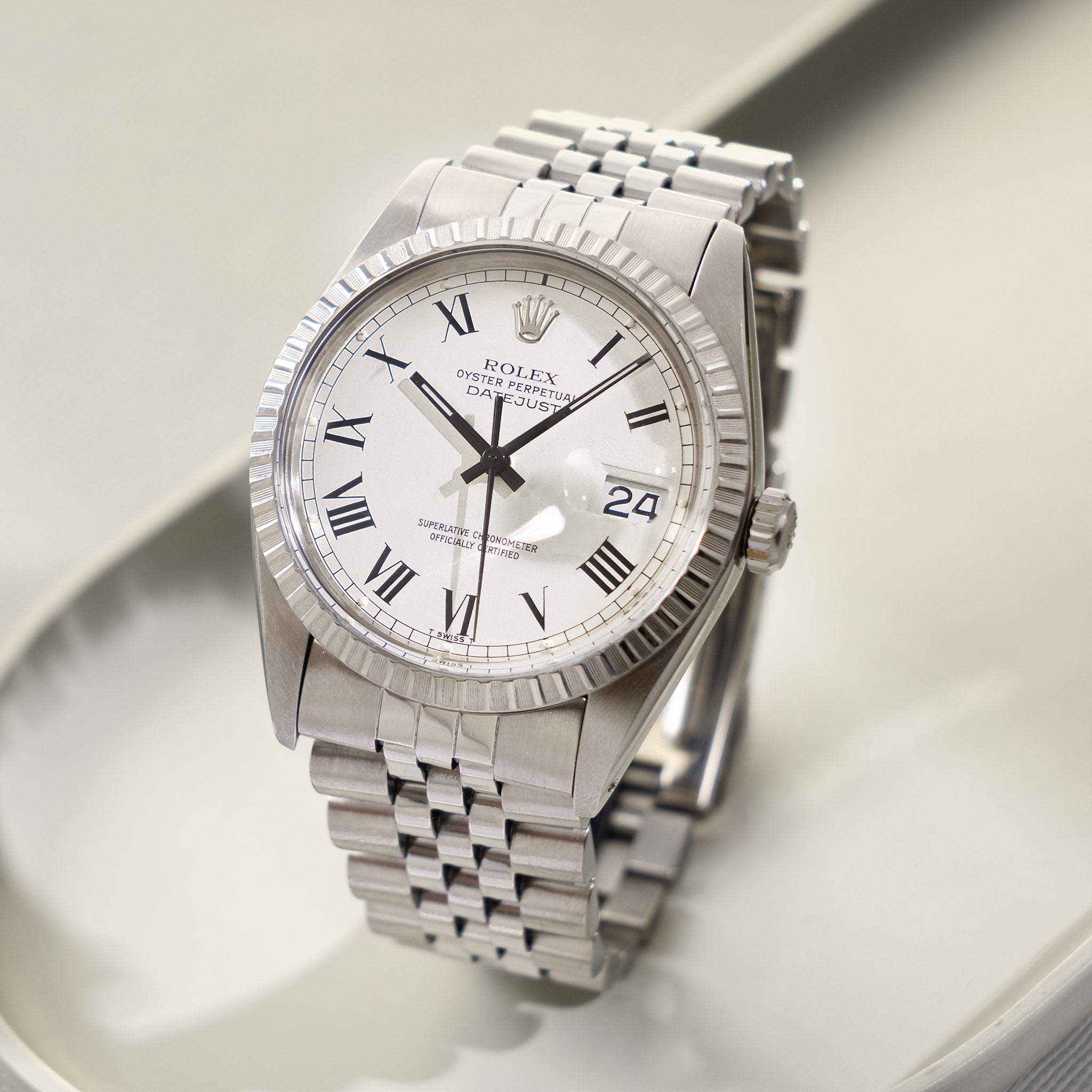 Rolex Datejust 16030 White Buckley Dial with Box and Original Punched Guarantee Paper