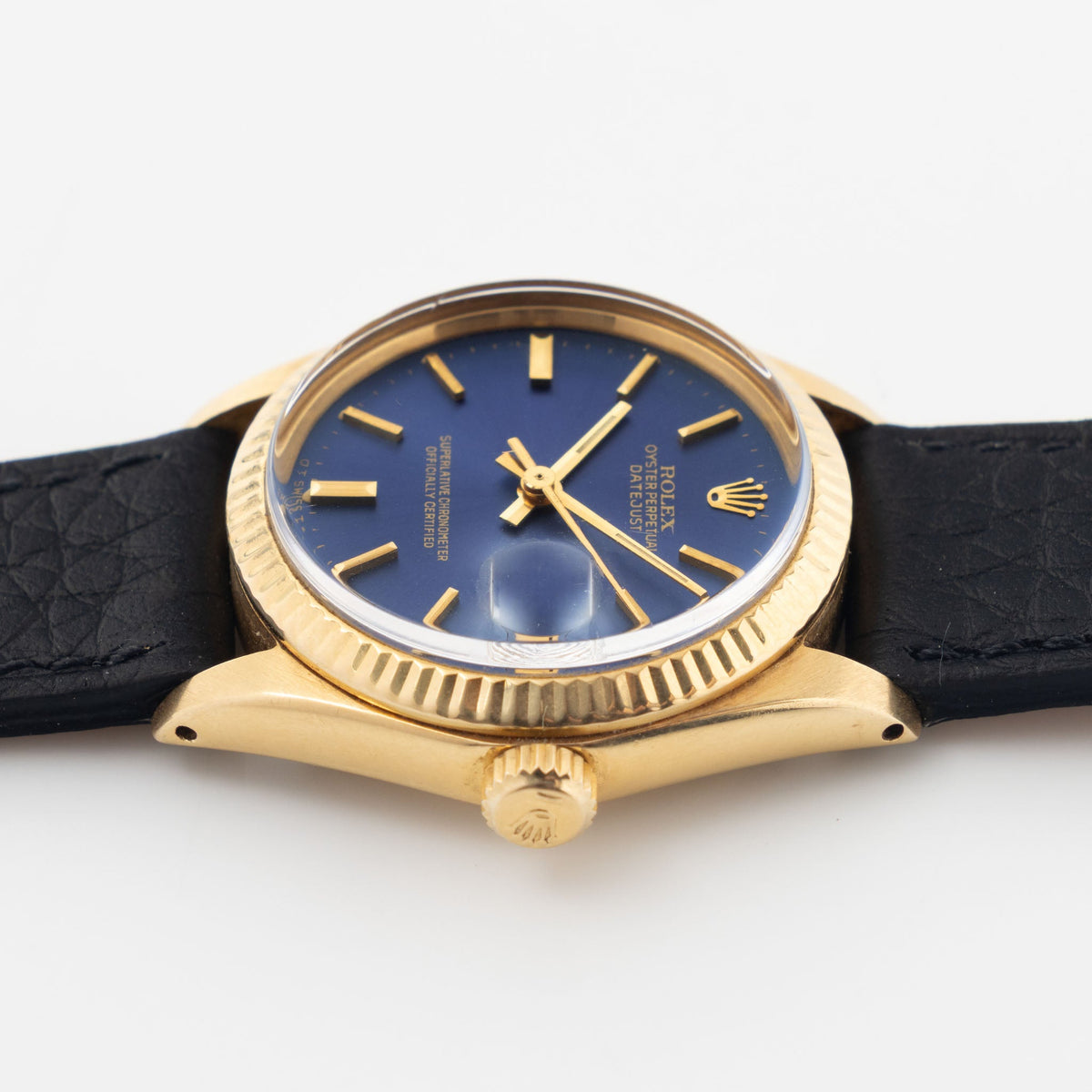 Rolex Datejust ref. 6827/8 Blue Sigma Dial in 18k Yellow Gold 31mm