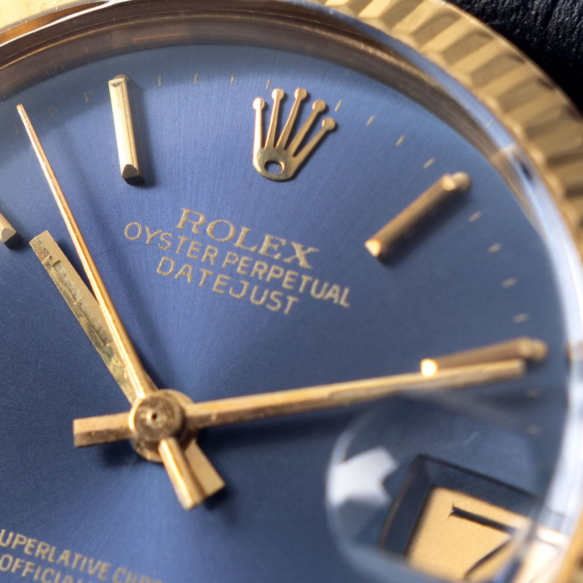 Rolex Datejust ref. 6827/8 Blue Sigma Dial in 18k Yellow Gold 31mm