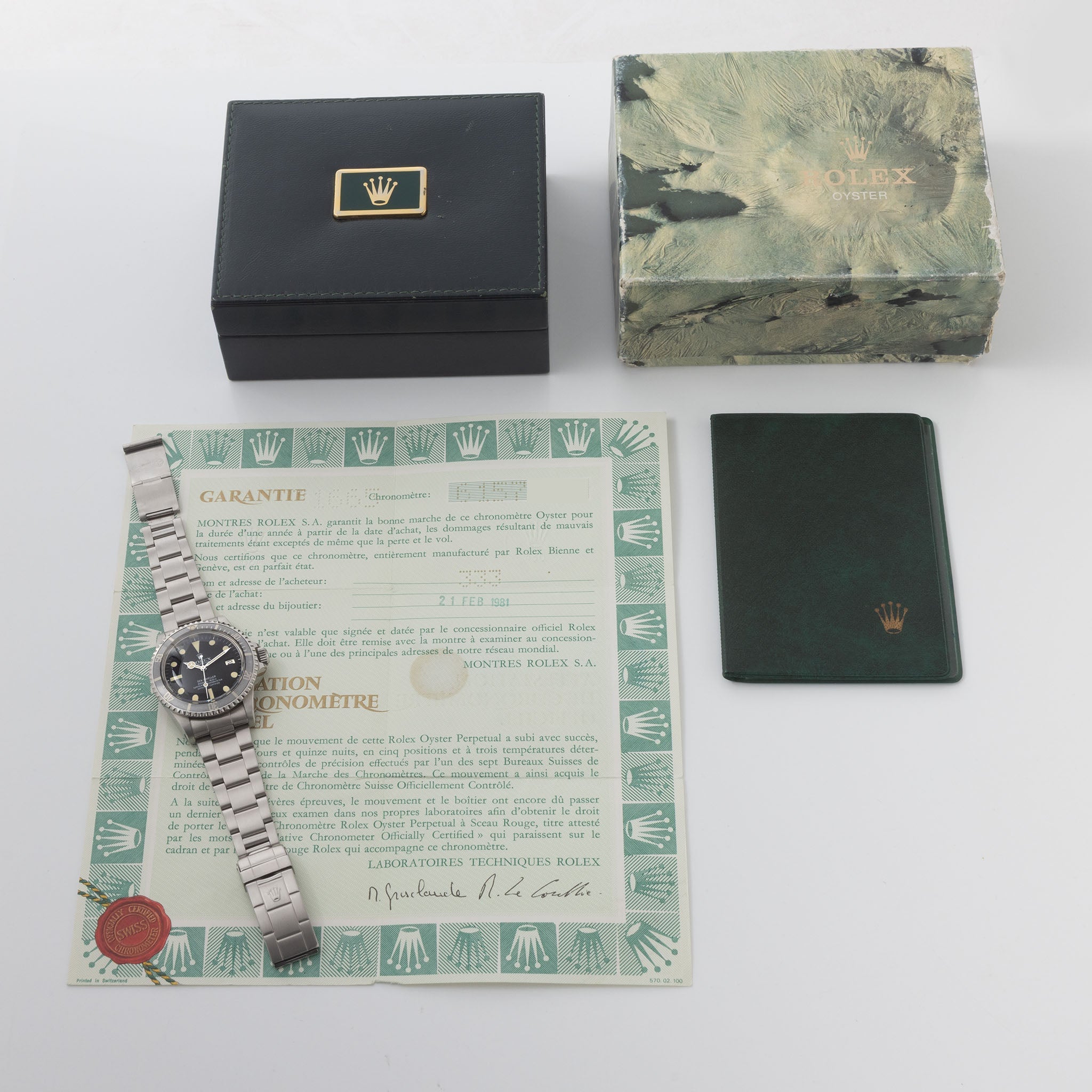 ROLEX OYSTER コレクションボックス Rolex Sea-dweller 1665 MK1 Dial Ghost Bezel Box and Paper Set